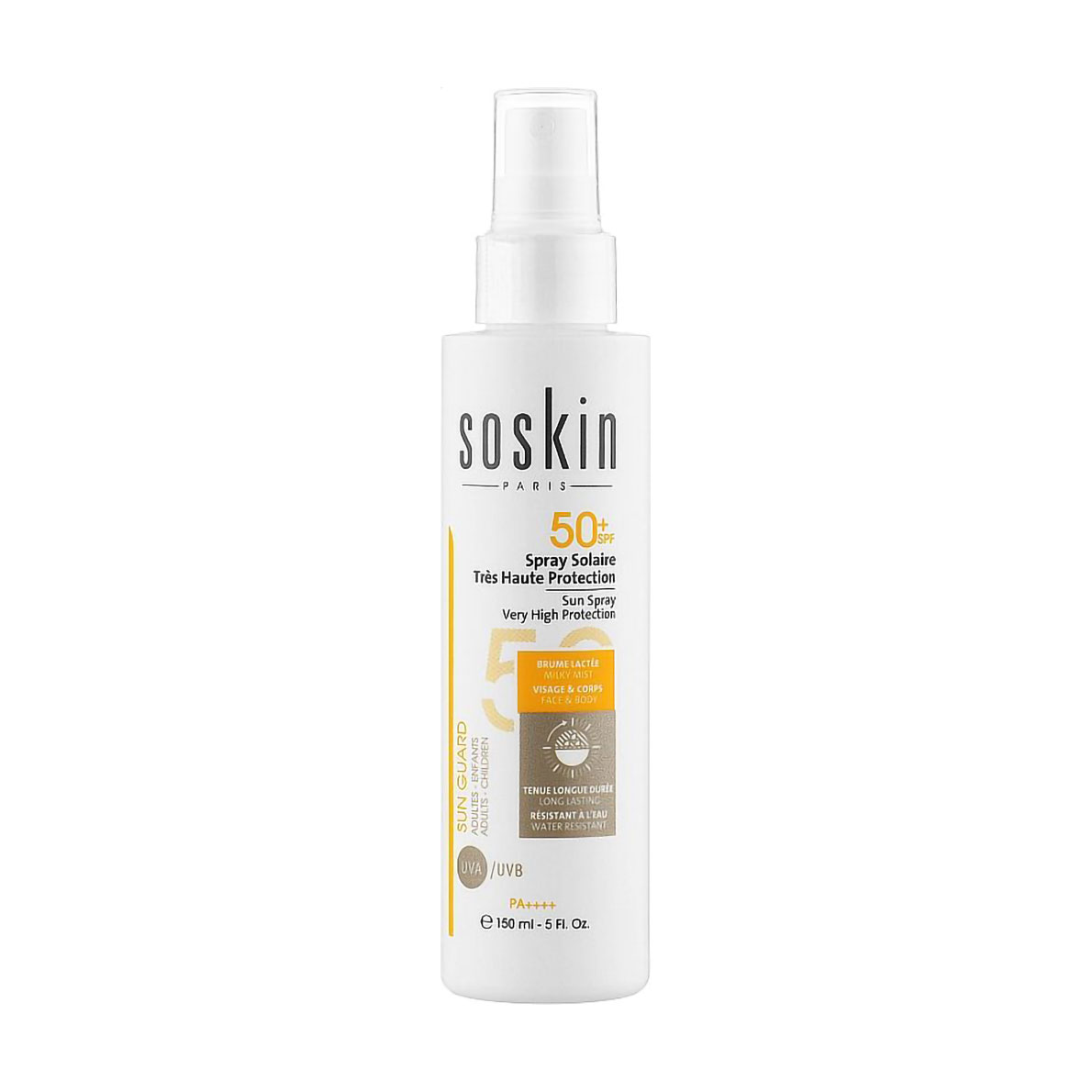 Сонцезахисний спрей для обличчя та тіла Soskin Sun Spray SPF 50+, 150 мл