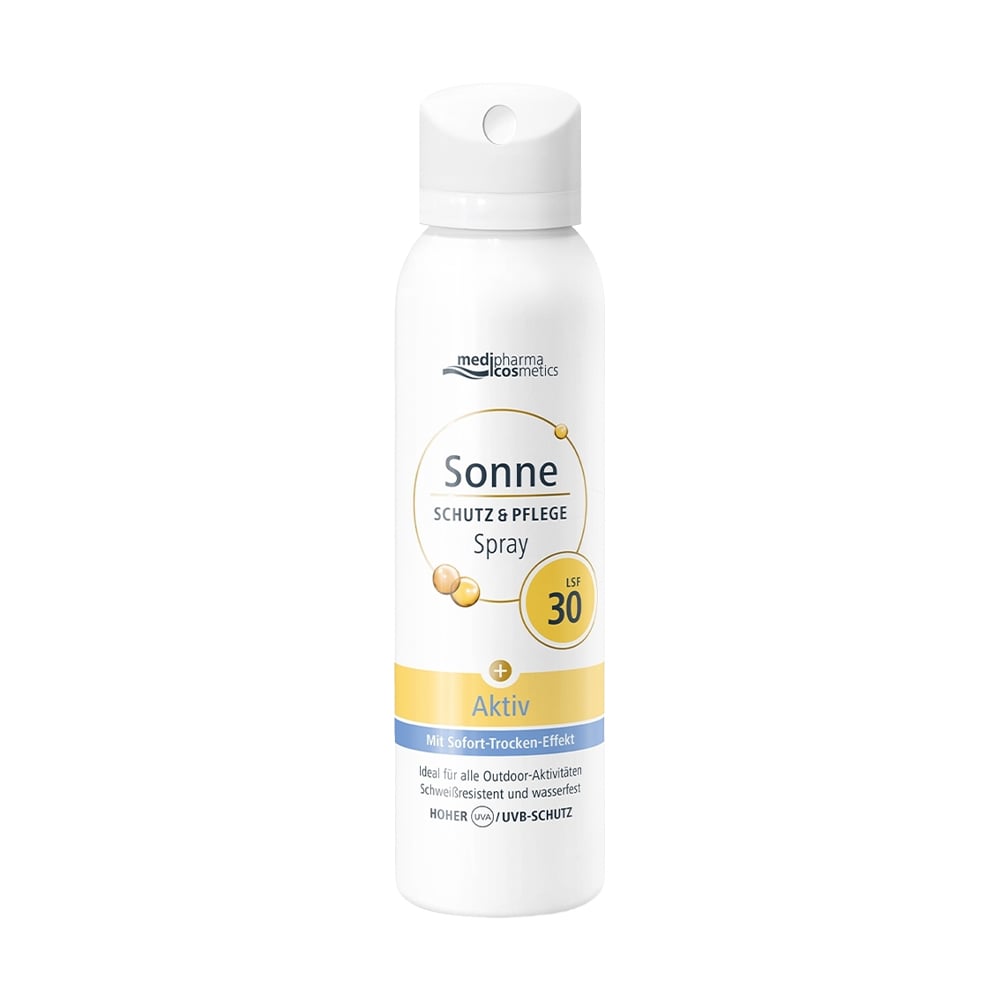 Сонцезахисний водостійкий спрей-аерозоль актив для обличчя та тіла Sonne Aktiv SPF 30, 150 мл