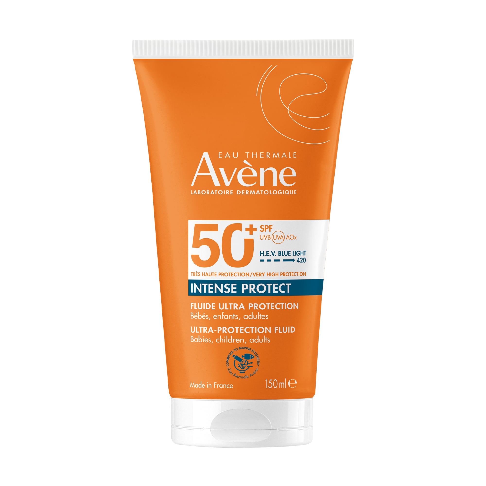Сонцезахисний зволожувальний флюїд для тіла Avene Sun Intense Protect SPF 50+, 150 мл