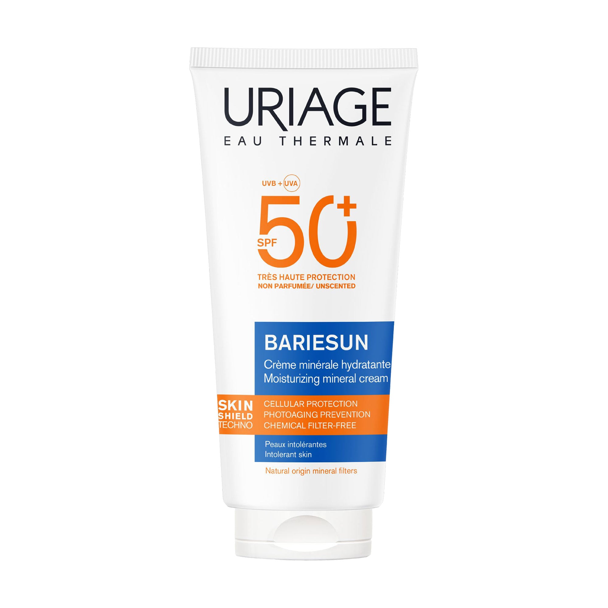 Сонцезахисний зволожувальний мінеральний крем для обличчя Uriage Bariesun Moisturizing Mineral Cream SPF 50+, 100 мл