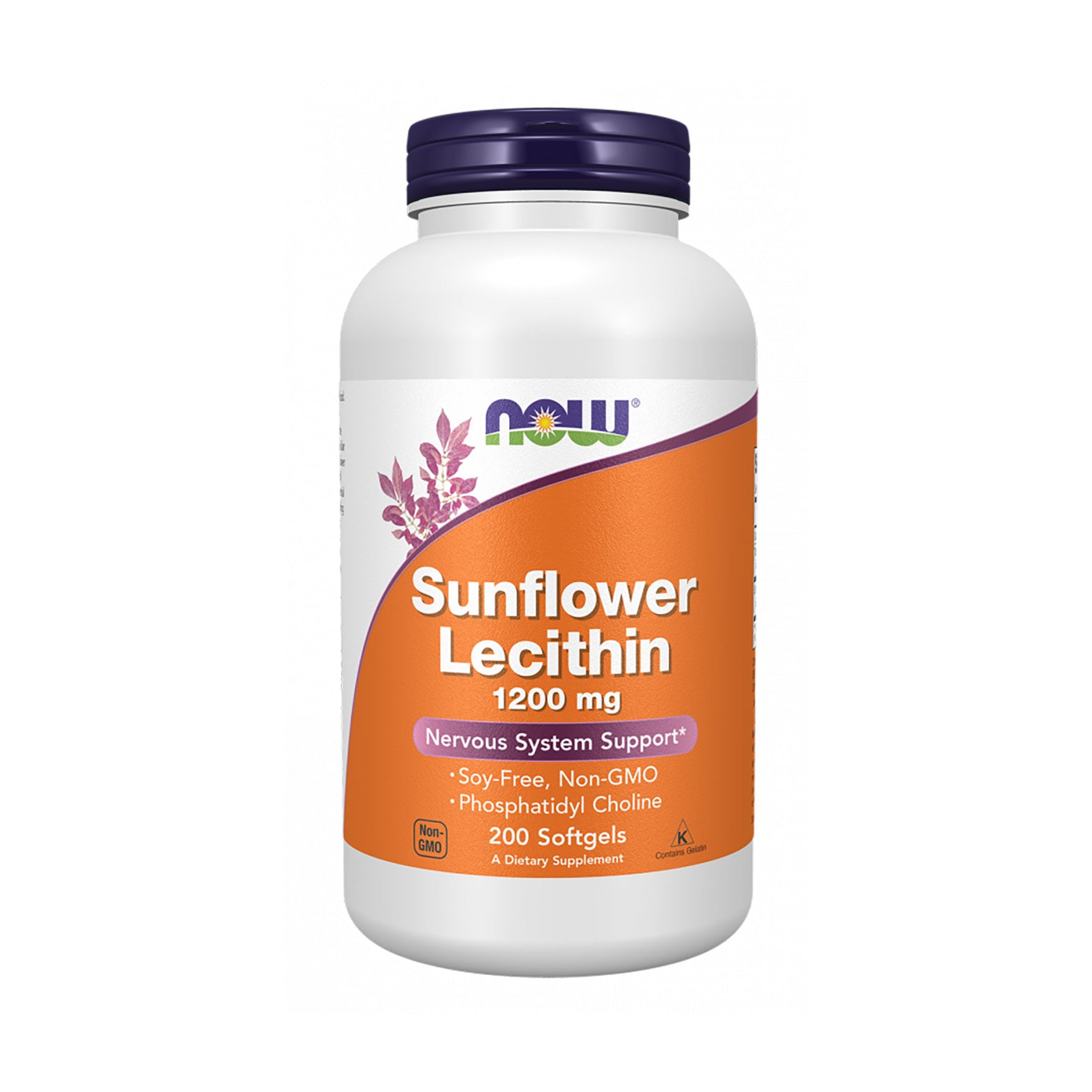 Соняшниковий лецитин NOW foods Sunflower Lecithin 1200 мг, 200 капсул