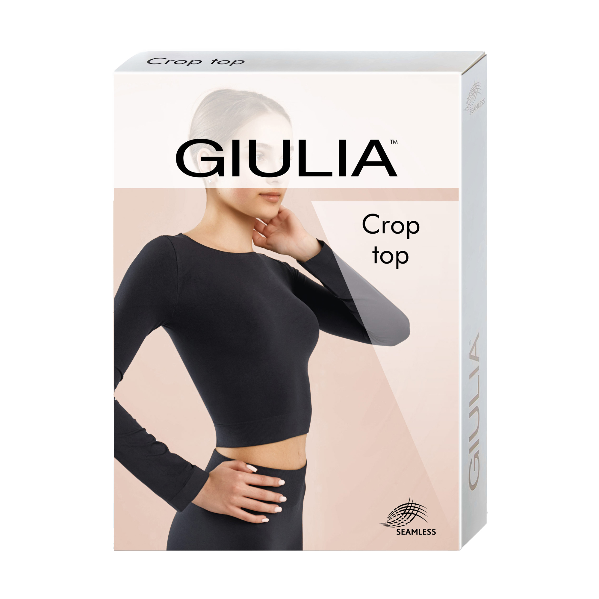 Спортивний топ жіночий Giulia Crop Top з довгим рукавом, Nero, розмір S/M