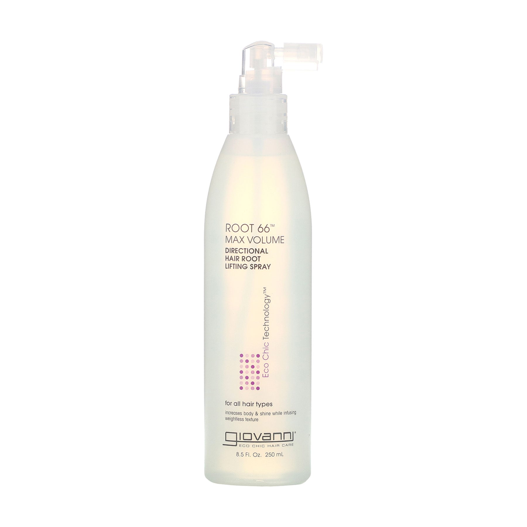 Спрей для надання волоссю максимального об'єму Giovanni Eco Chic Technology Directional Hair Root 66 Max Volume Lifting Spray, 250 мл