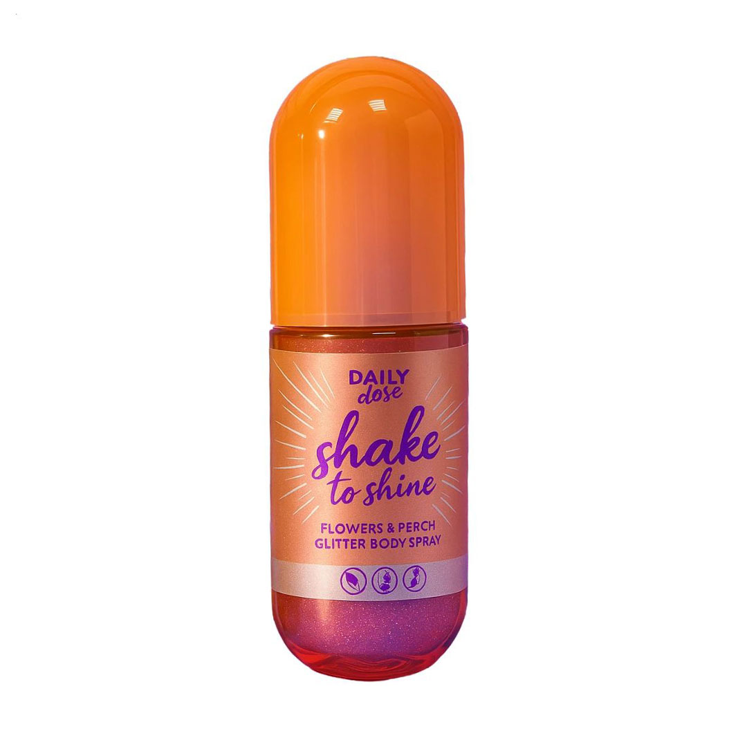 Спрей для тіла CosMyFy Daily Dose Flowers &amp; Peach Glitter Body Spray, 100 мл