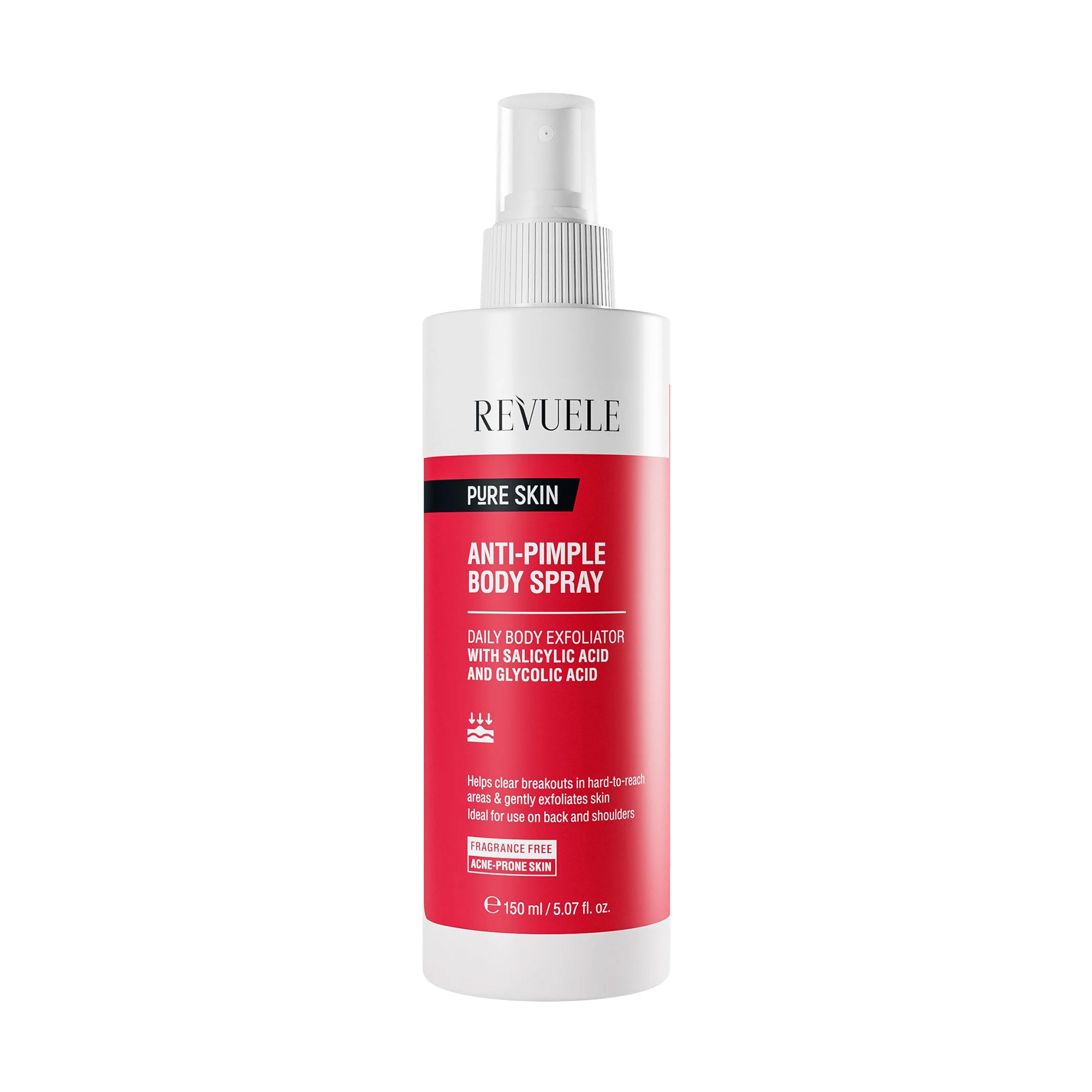 Спрей для тіла Revuele Pure Skin Anti-Pimple Body Spray проти прищів, з саліциловою та гліколевою кислотами, 150 мл