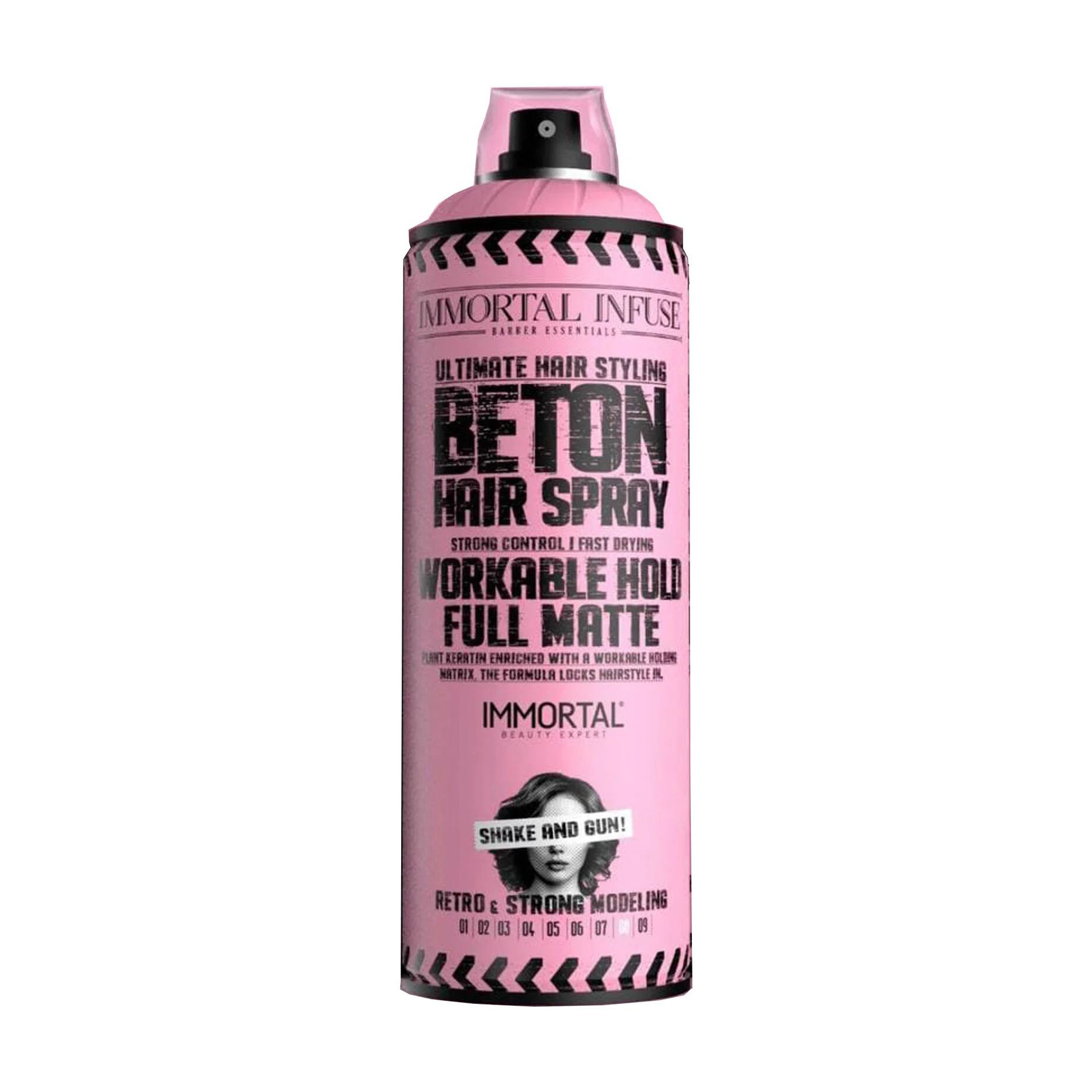 Спрей для укладання волосся Immortal NYC Infuse Beton Hair Spray Flexible Hold сильна фіксація, 500 мл