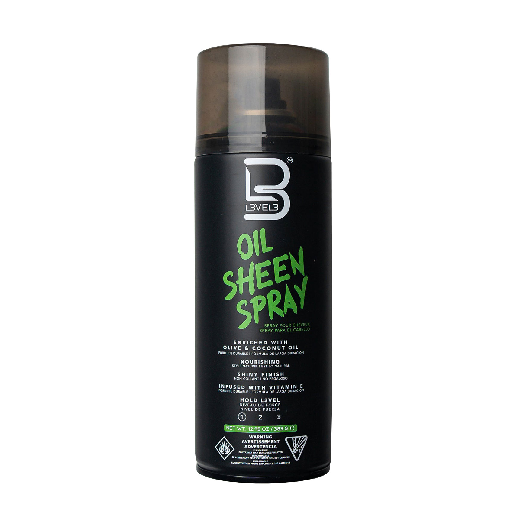 Спрей для волосся Level3 Oil Sheen Spray з оливковою та кокосовою олією, легкої фіксації, 383 г