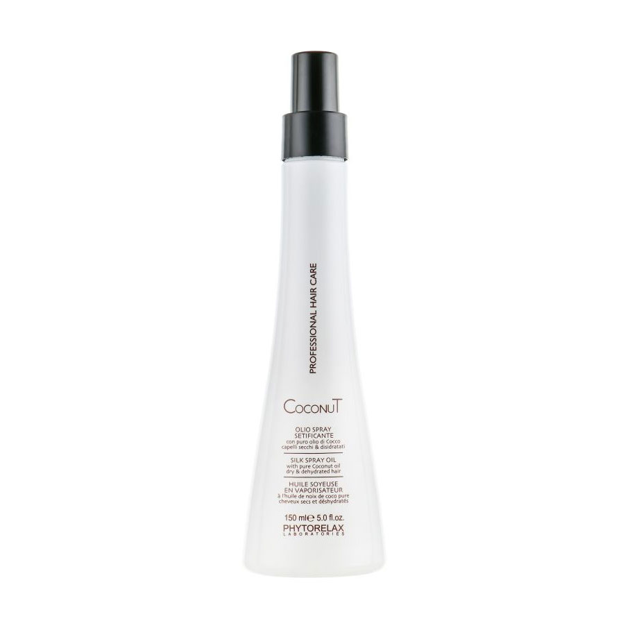 Спрей-шовк Phytorelax Laboratories Coconut Silk Spray Oil для сухого та пошкодженого волосся, з кокосовою олією, 150 мл