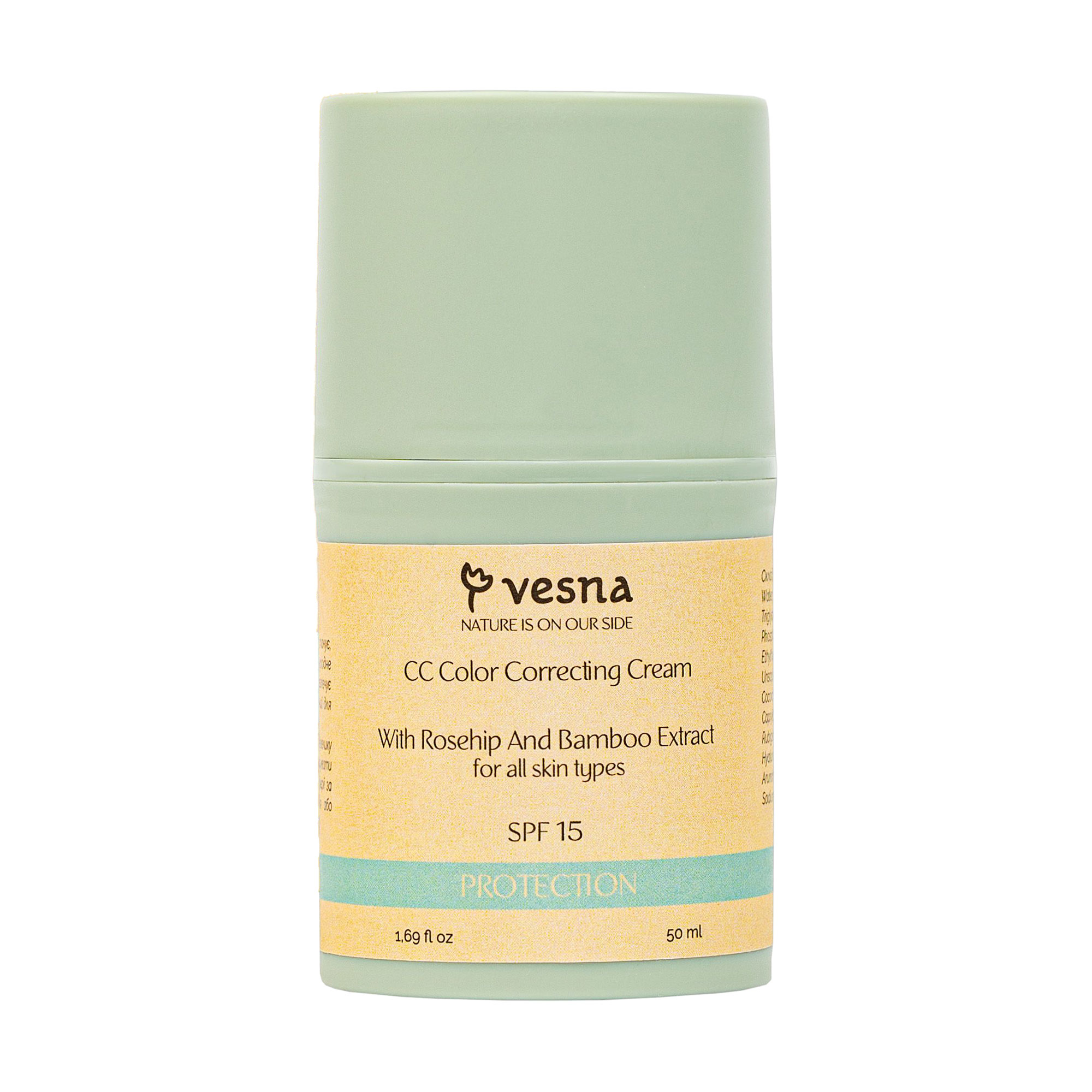 СС-крем для корекції тону шкіри обличчя Vesna CC Color Correcting Cream, SPF 15, 50 мл