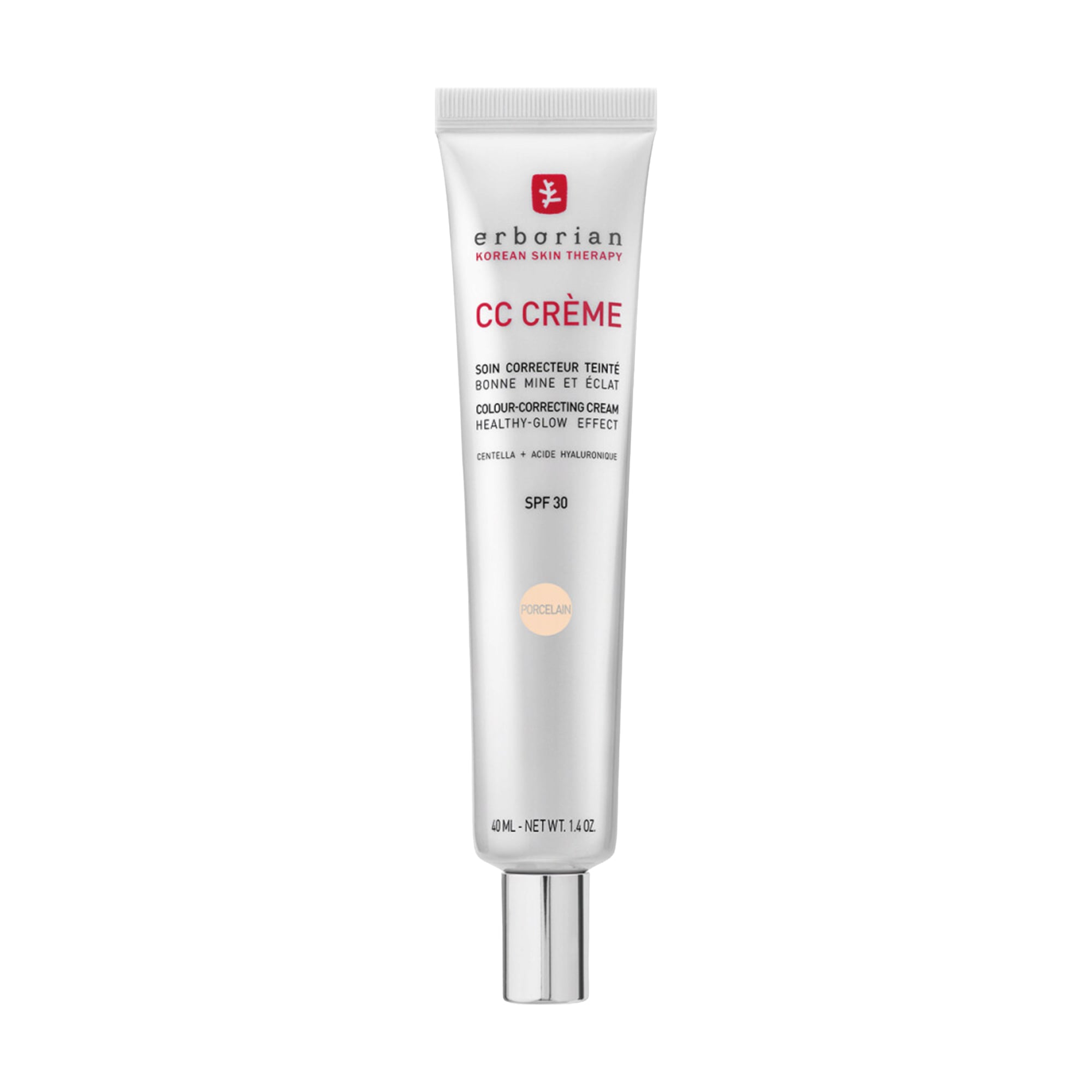 СС-крем для обличчя Erborian CC Cream Colour-Correcting Healthy Glow Effect Cream SPF 30 на основі центелли, Porcelain, 40 мл