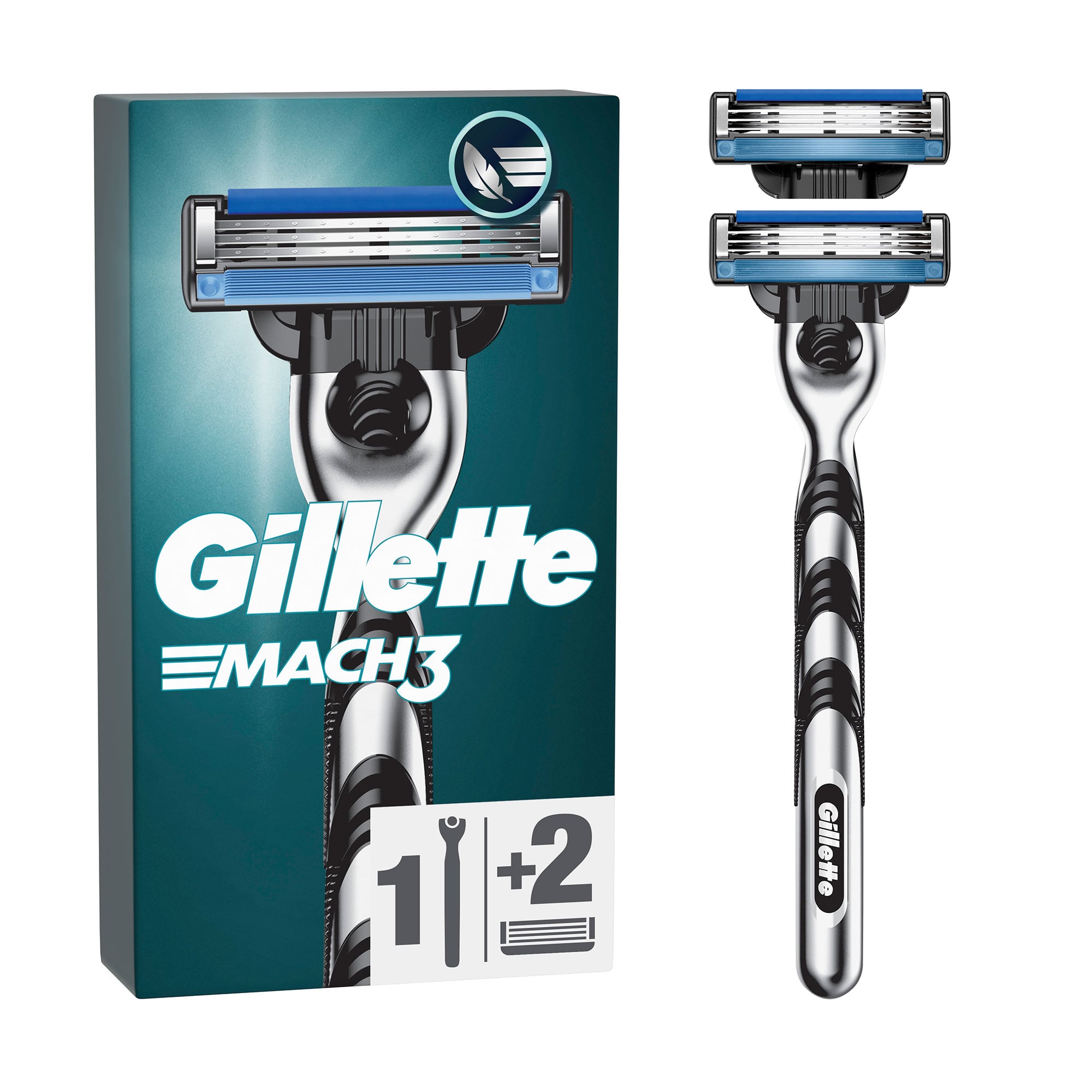 Станок для гоління чоловічий (бритва) Gillette Mach3 з 2 змінними картриджами