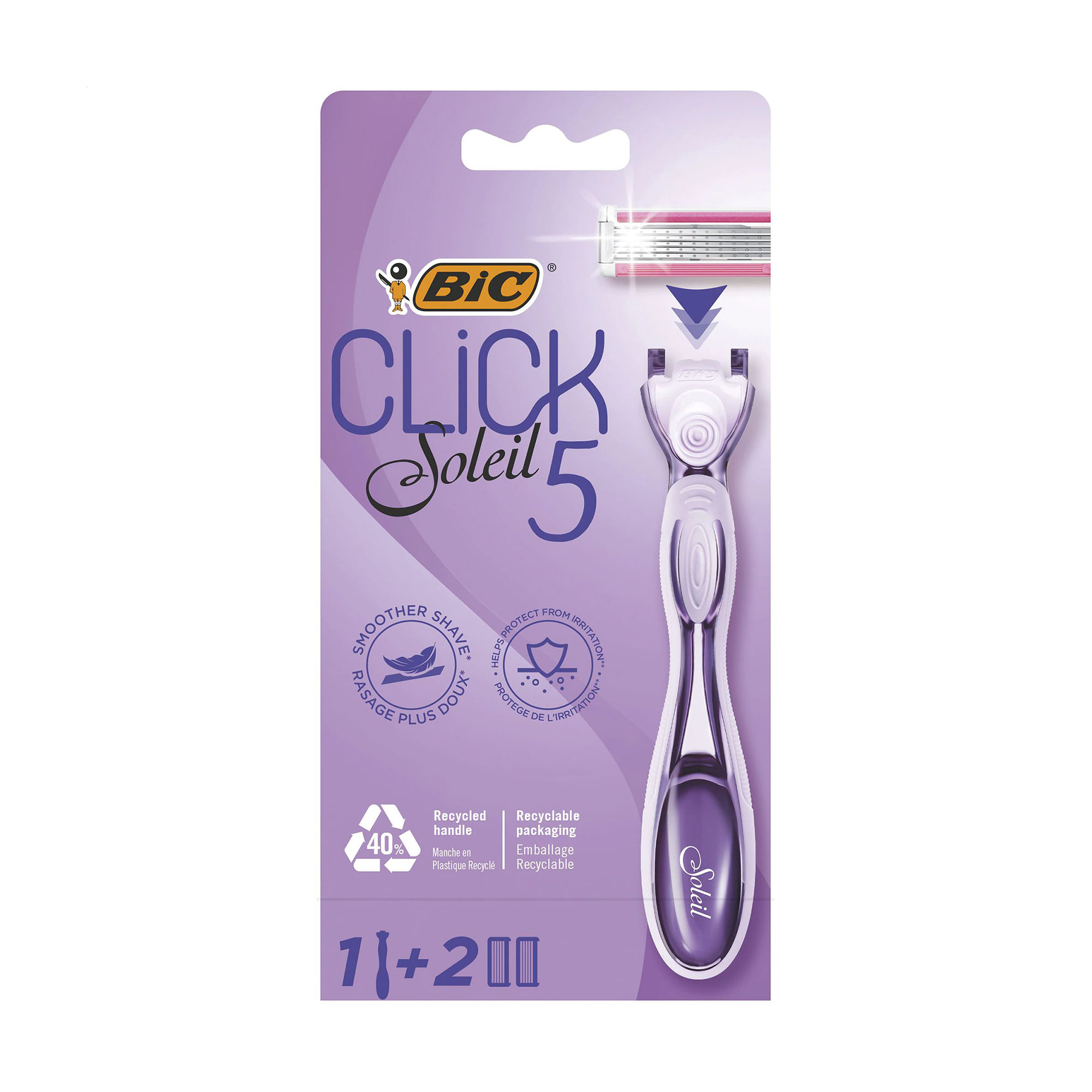 Станок для гоління жіночий BIC Click Soleil 5 з 2 змінними картриджами, жіночий, 1 шт