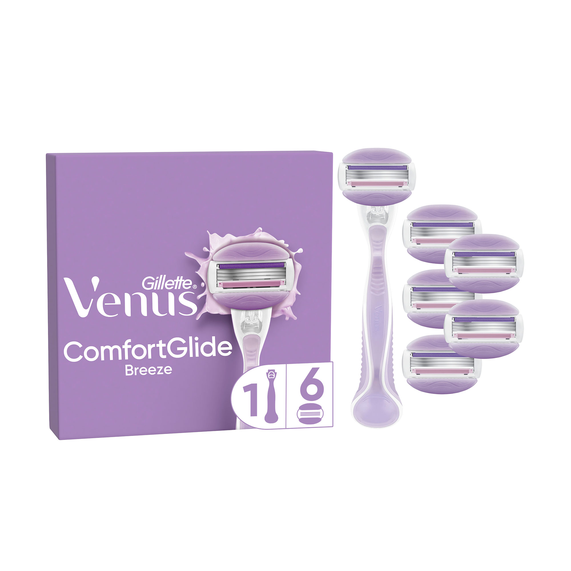 Станок для гоління жіночий (бритва) Gillette Venus ComfortGlide Breeze з 6 змінними картриджами