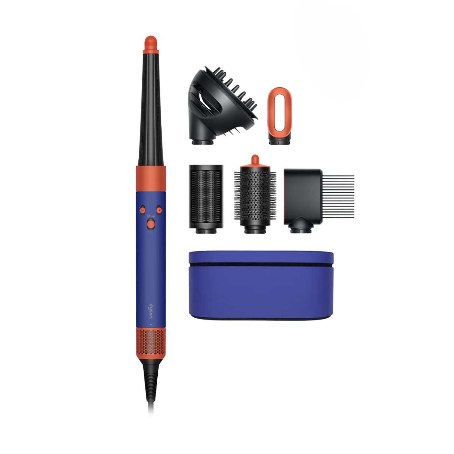 Стайлер для волосся Dyson Airwrap I.D. HS08 Curly+Coily Complete Long Vinca Blue/Topaz 6 насадок, з кейсом, синьо-мідний (533759-01)