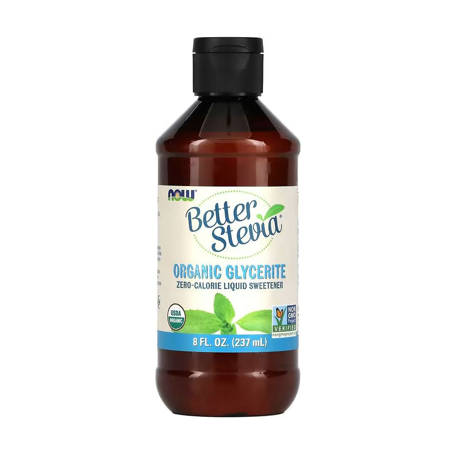 Стевія NOW foods Better Stevia підсолоджувач з нульовою калорійністю, органік гліцерит, в рідині, 237 мл