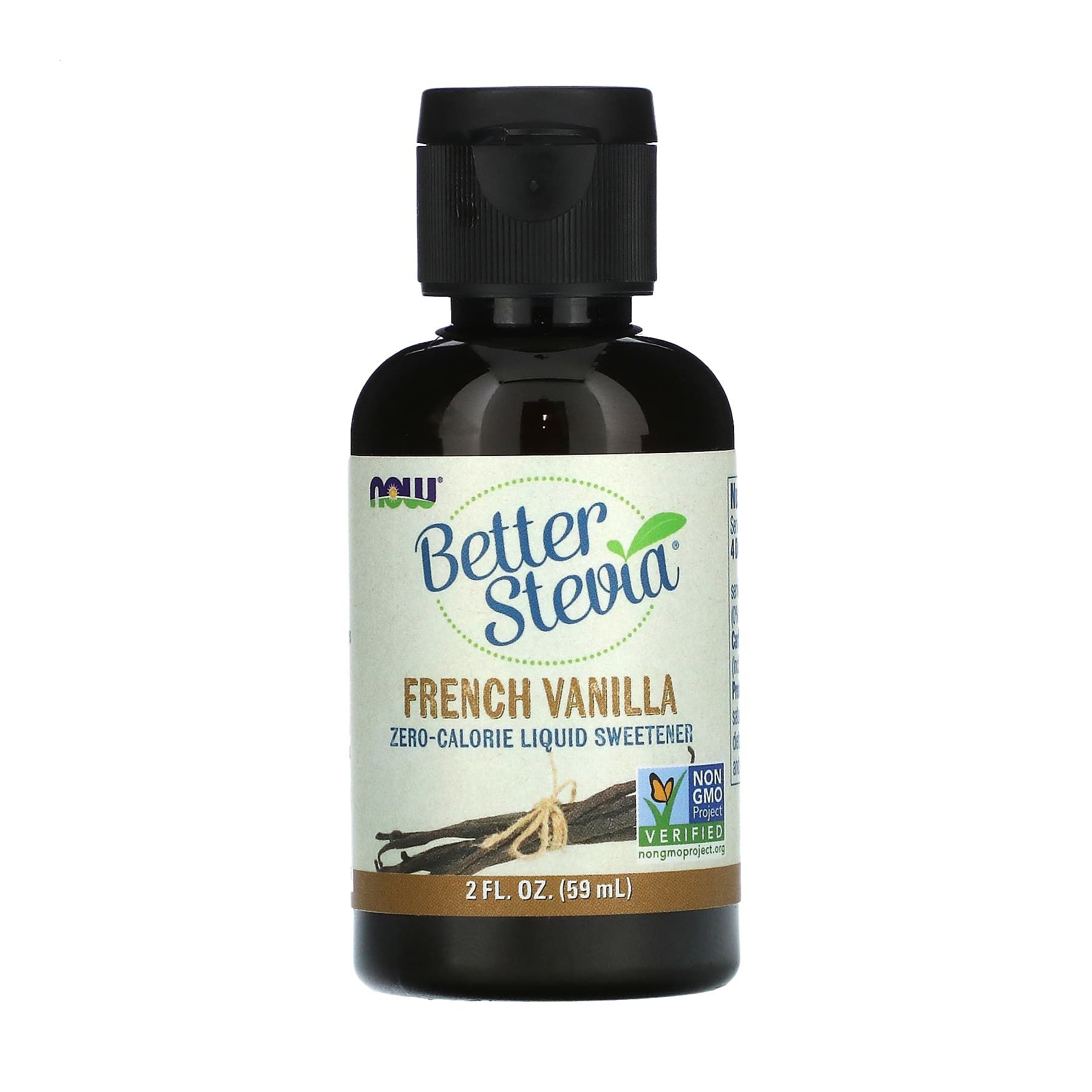 Стевія NOW foods Better Stevia підсолоджувач з нульовою калорійністю, смак французької ванілі, в рідині, 59 мл