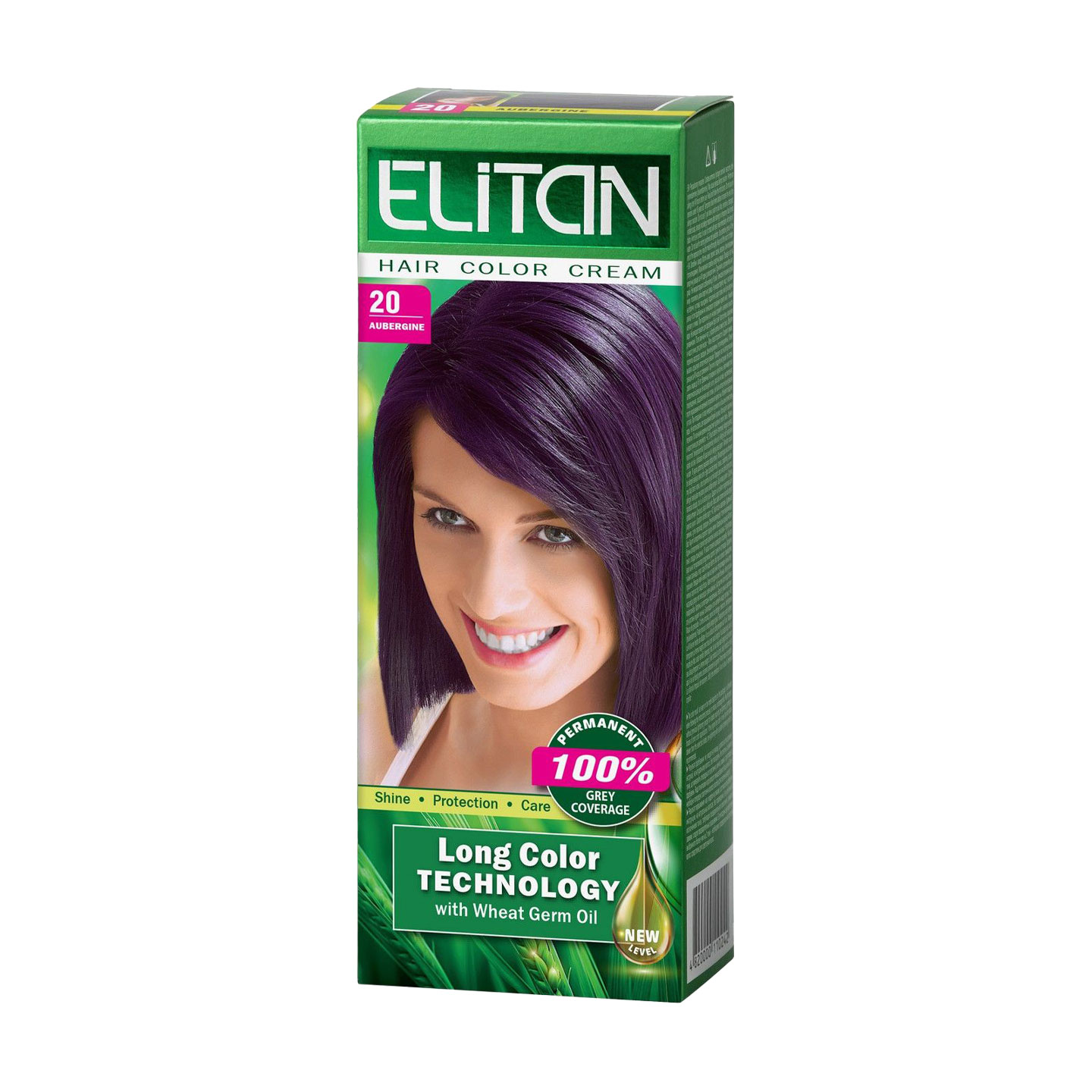Стійка крем-фарба для волосся Elitan Hair Color Cream 20 Баклажан, 115 мл