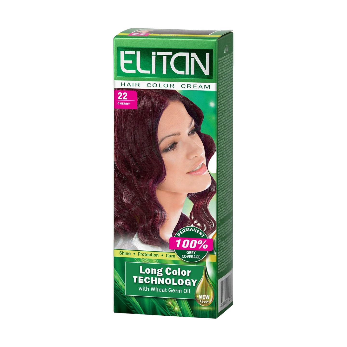Стійка крем-фарба для волосся Elitan Hair Color Cream 22 Вишневий, 115 мл