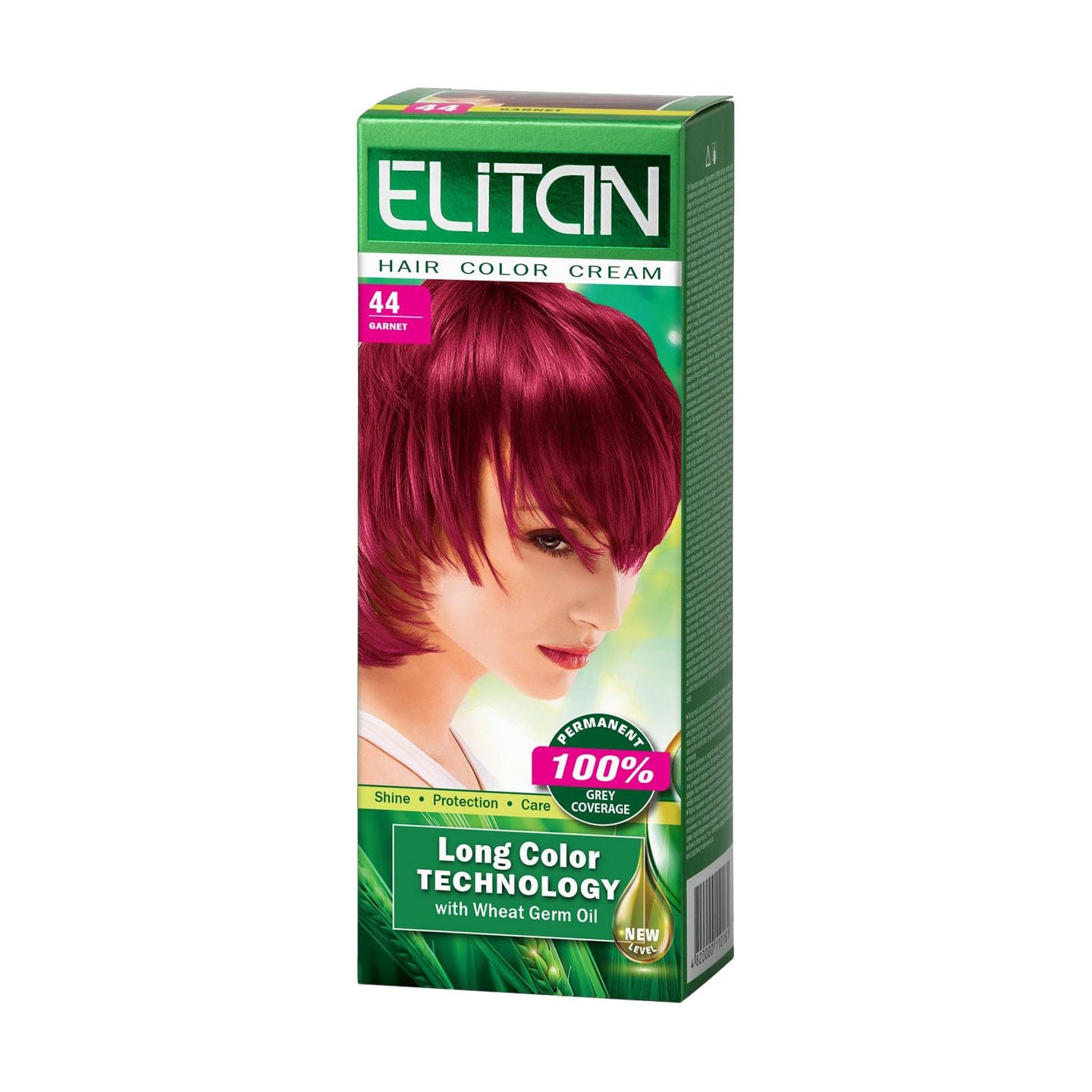 Стійка крем-фарба для волосся Elitan Hair Color Cream 44 Гранат, 115 мл