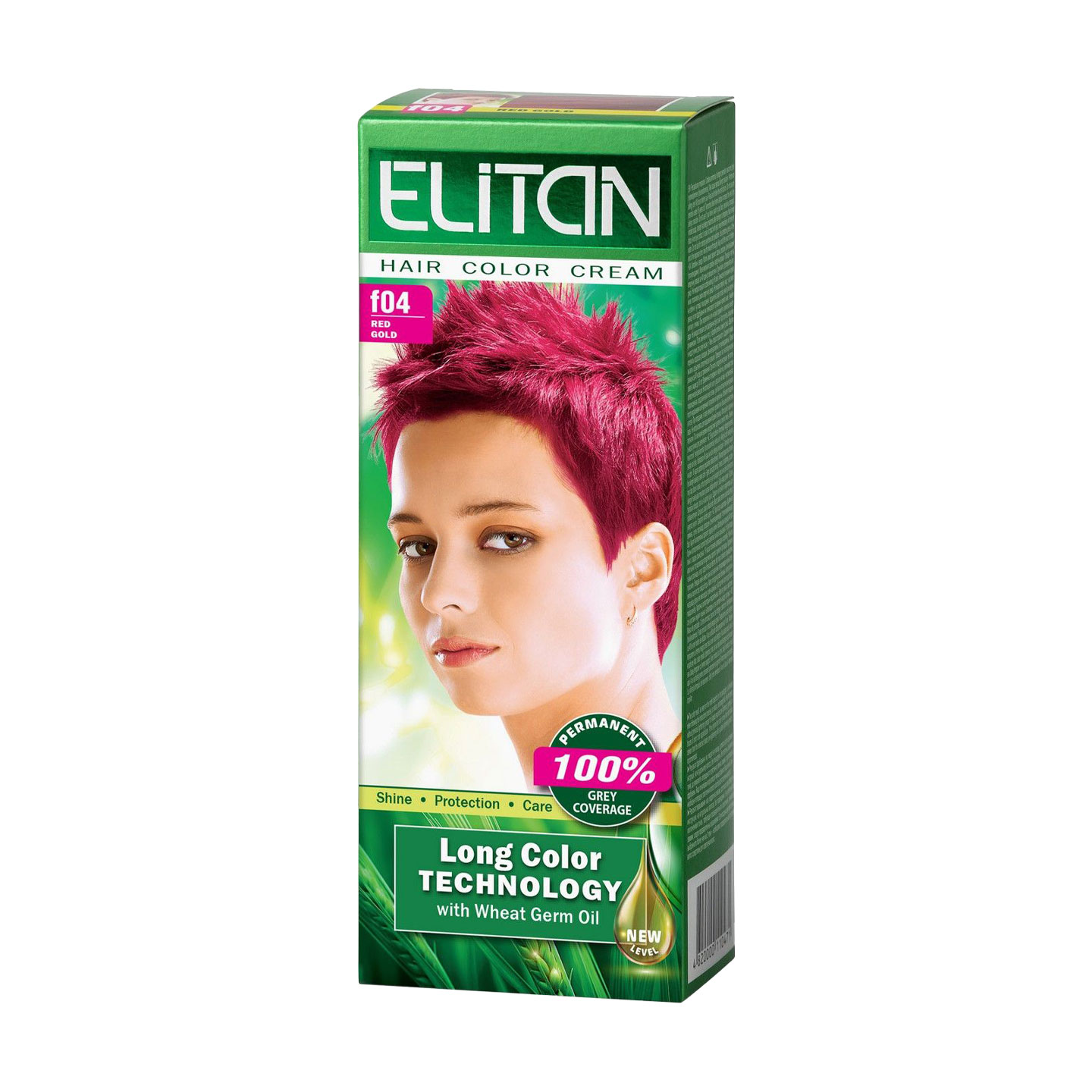 Стійка крем-фарба для волосся Elitan Hair Color Cream F-04 Червоне золото, 115 мл