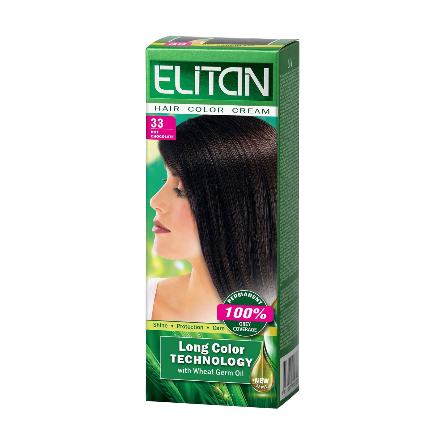 Стійка крем-фарба для волосся Elitan Hair Color Cream 33 Гарячий шоколад, 115 мл