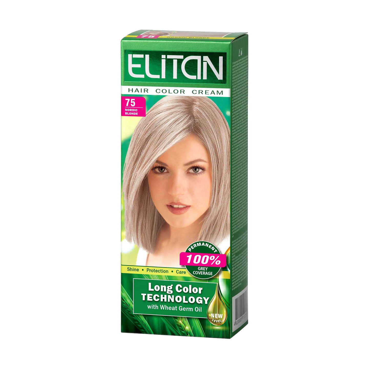 Стійка крем-фарба для волосся Elitan Hair Color Cream 75 Нордичний блондин, 115 мл