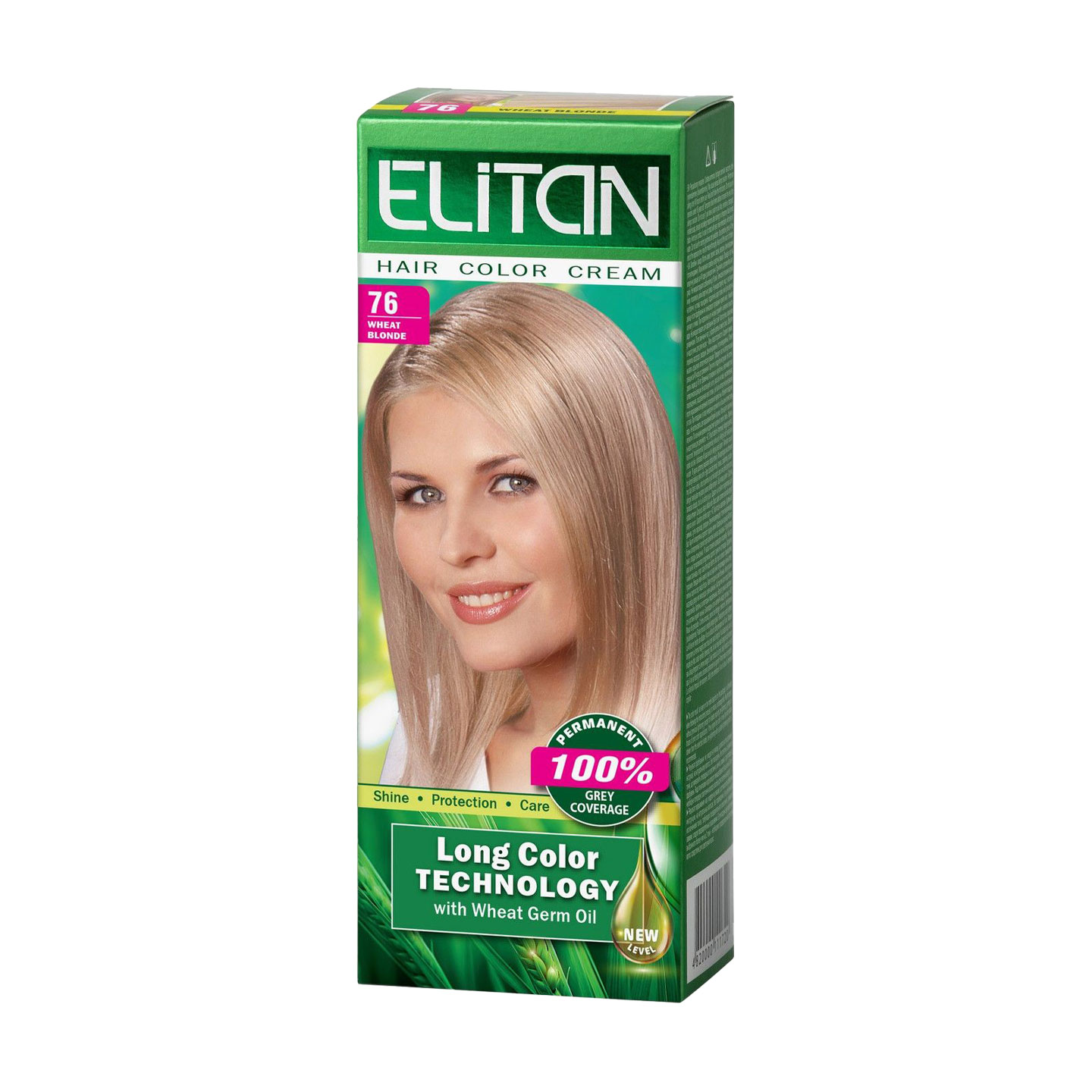 Стійка крем-фарба для волосся Elitan Hair Color Cream 76 Пшеничний блондин, 115 мл