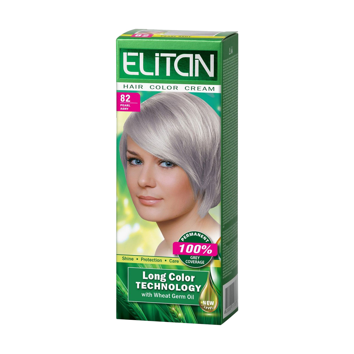 Стійка крем-фарба для волосся Elitan Hair Color Cream 82 Перлинно-попелястий, 115 мл