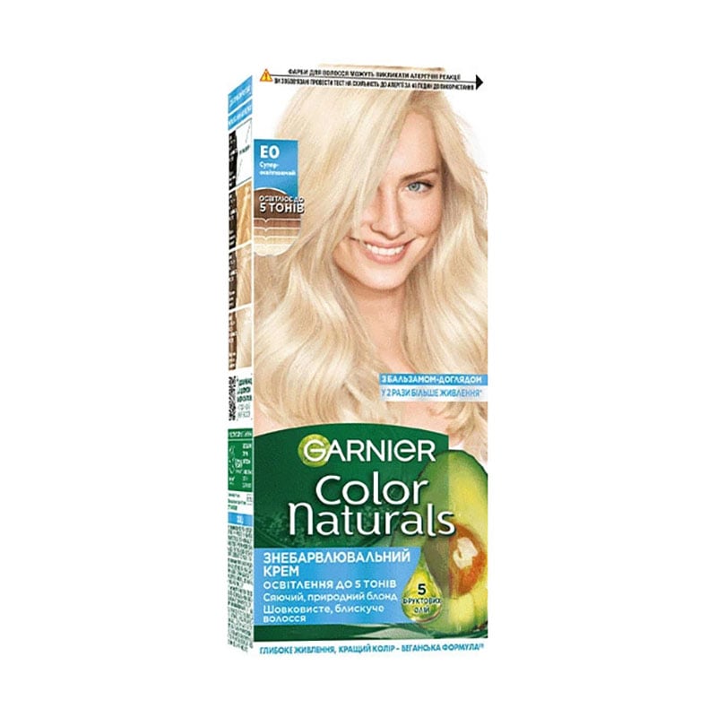 Стійка крем-фарба для волосся Garnier Color Naturals з п'ятьма оліями, Е0 Суперосвітлюючий, 110 мл