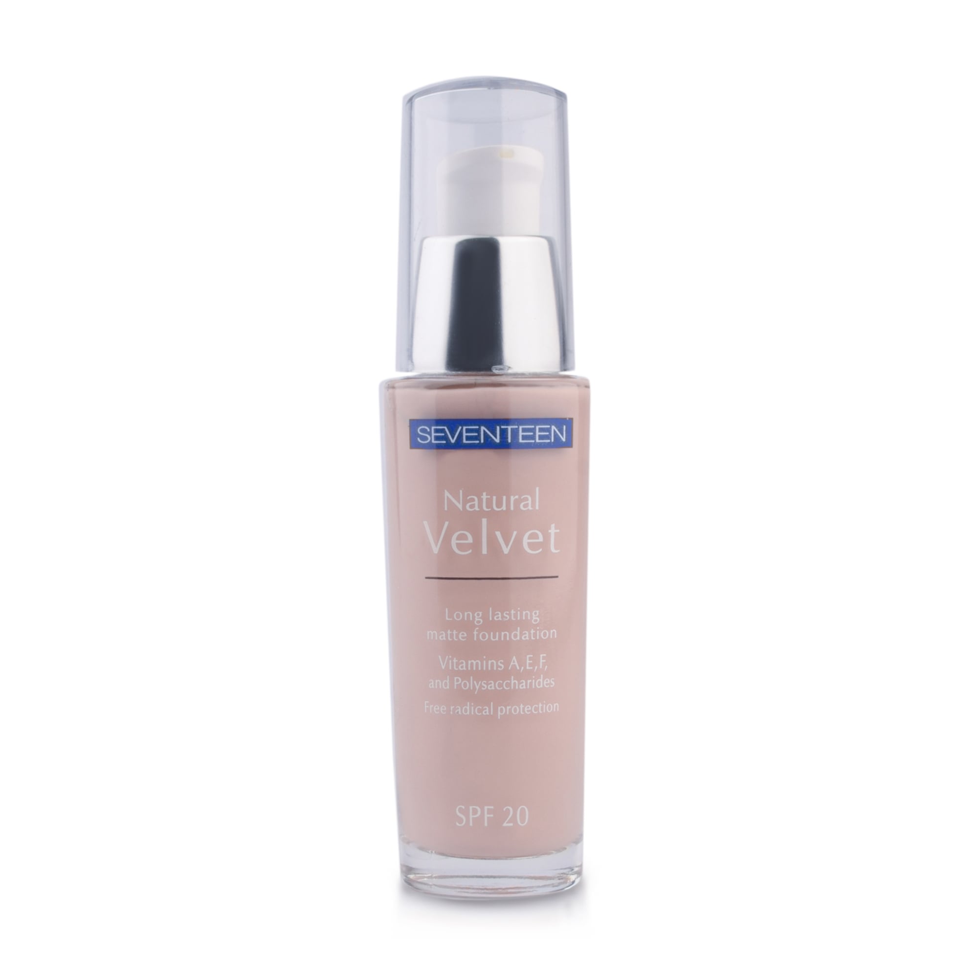 Стійкий тональний крем Seventeen Natural Velvet Long Lasting Matte Foundation SPF 20, 03 Light Beige, 30 мл