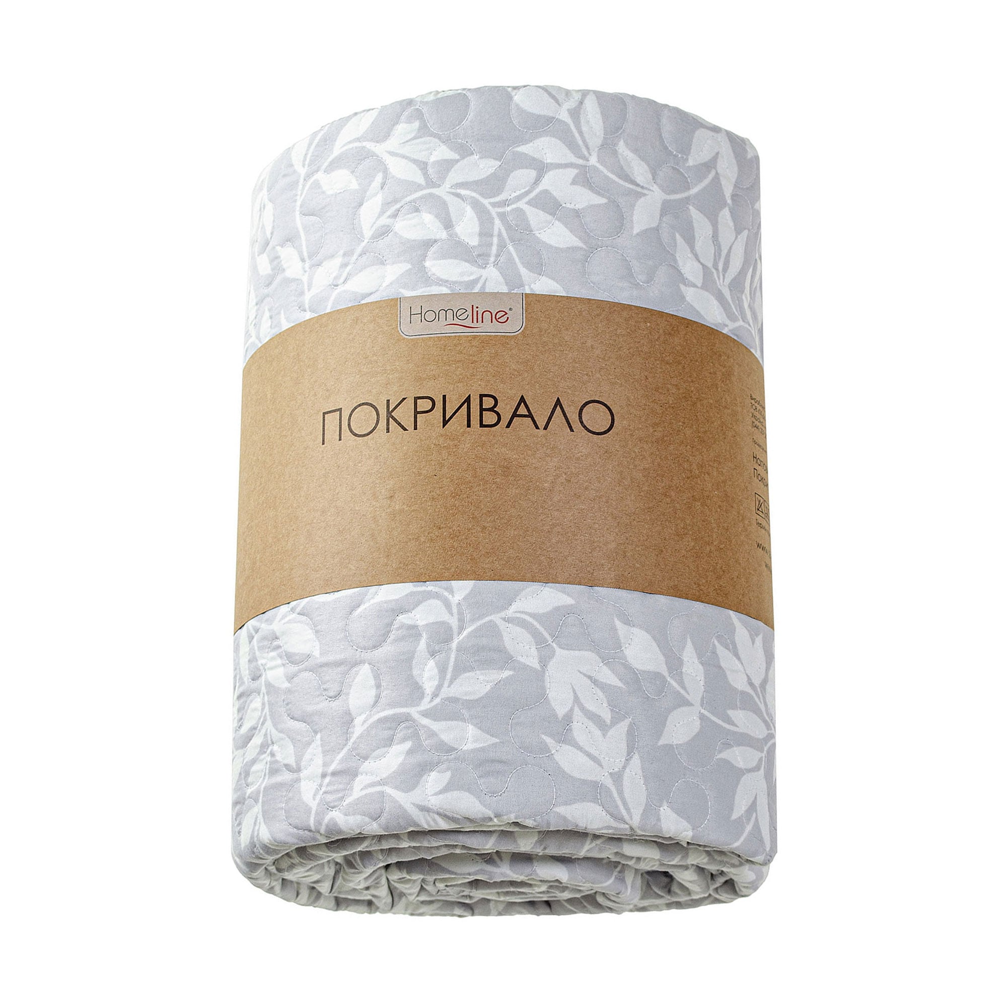 Стьобане покривало Home Line Білі гілочки, біло-сіре, 210*240 см (178341)