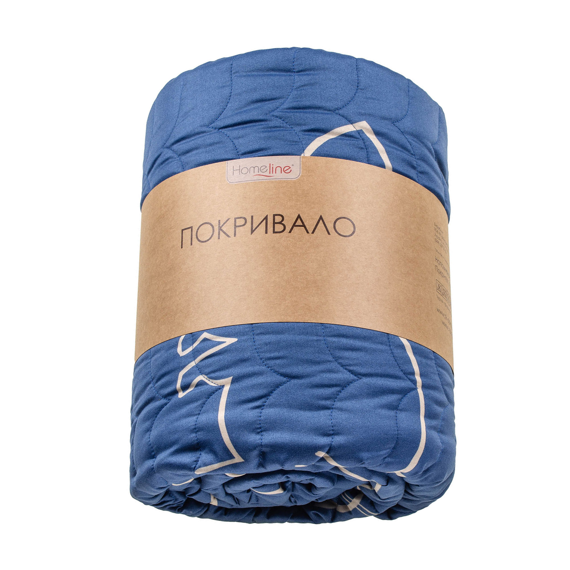 Стьобане покривало Home Line Коти, синє, 160*210 см (192261)