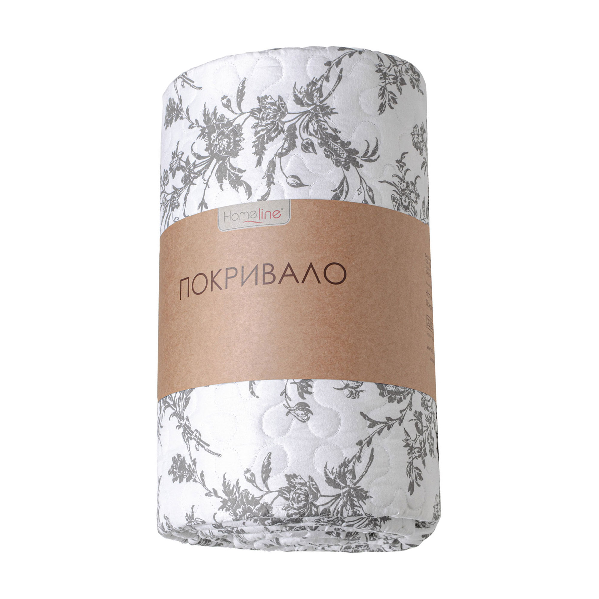 Стьобане покривало Home Line Печворк, суцвіття, біле, 160*210 см (177862)