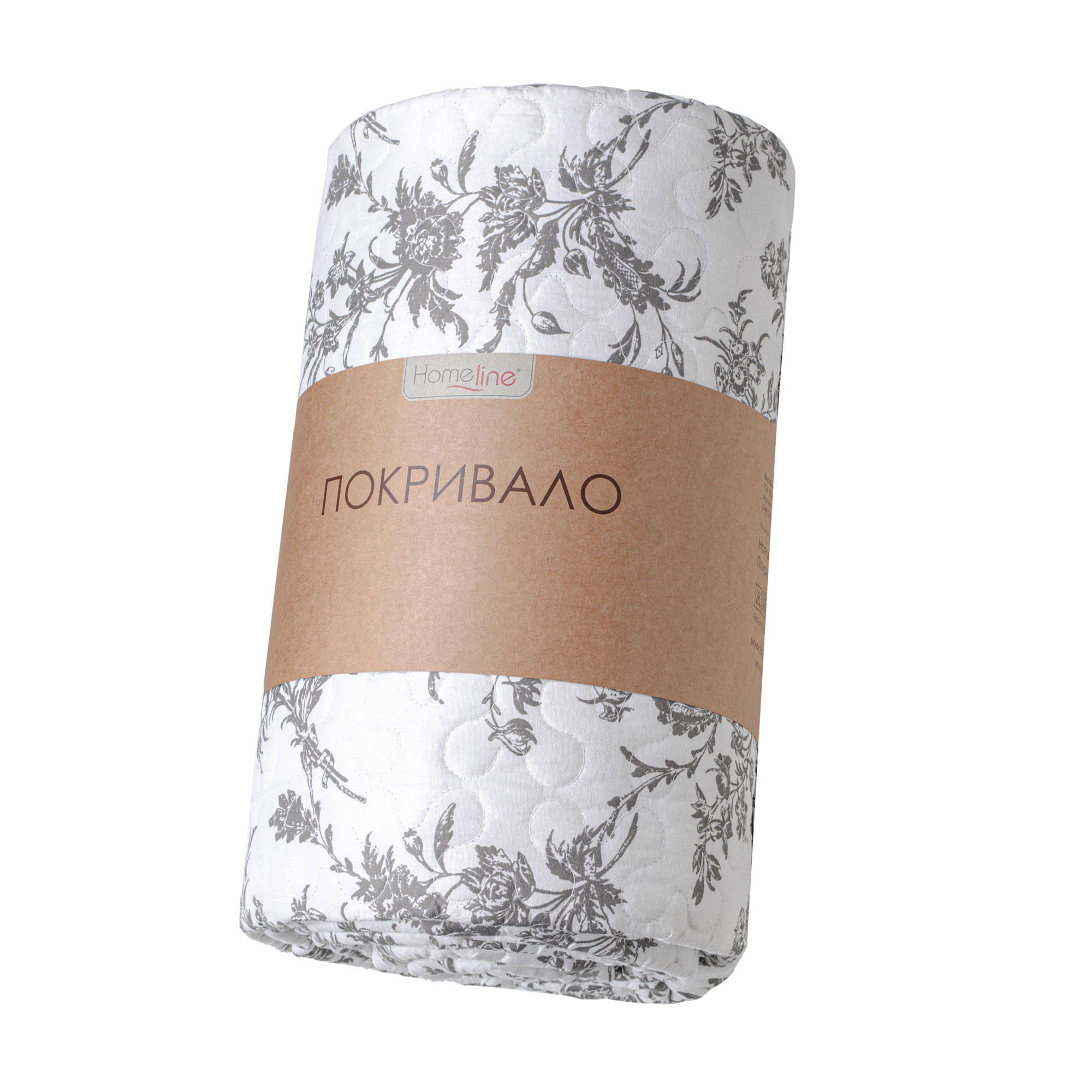 Стьобане покривало Home Line Печворк, суцвіття, біле, 210*240 см (177321)
