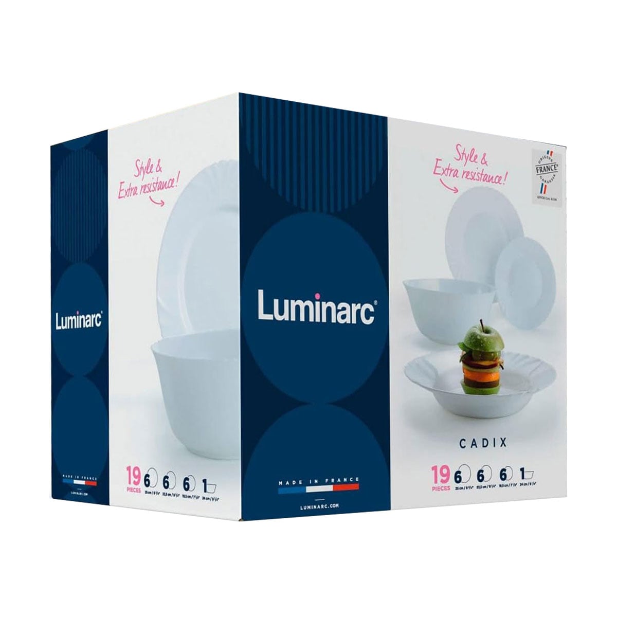 Столовий сервіз Luminarc Cadix білий, 19 предметів (L0300)