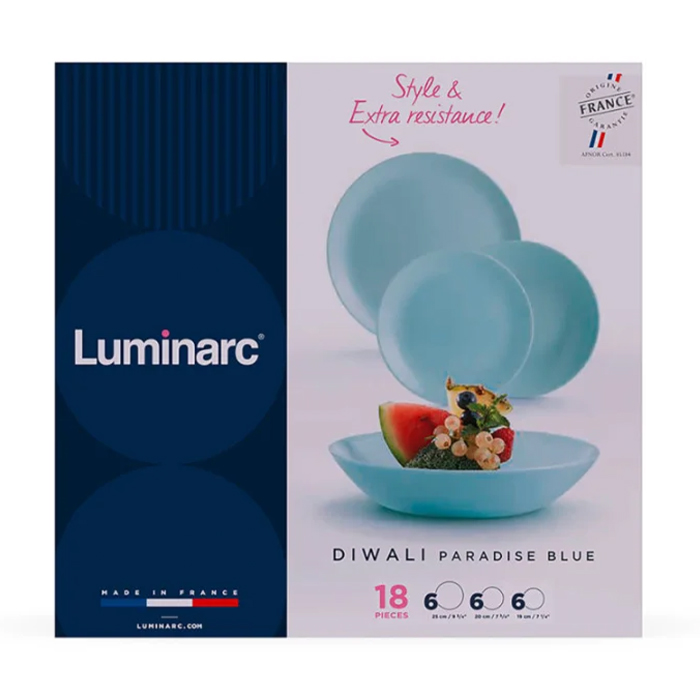 Столовий сервіз Luminarc Diwali Paradise Blue, 18 предметів (V6212)