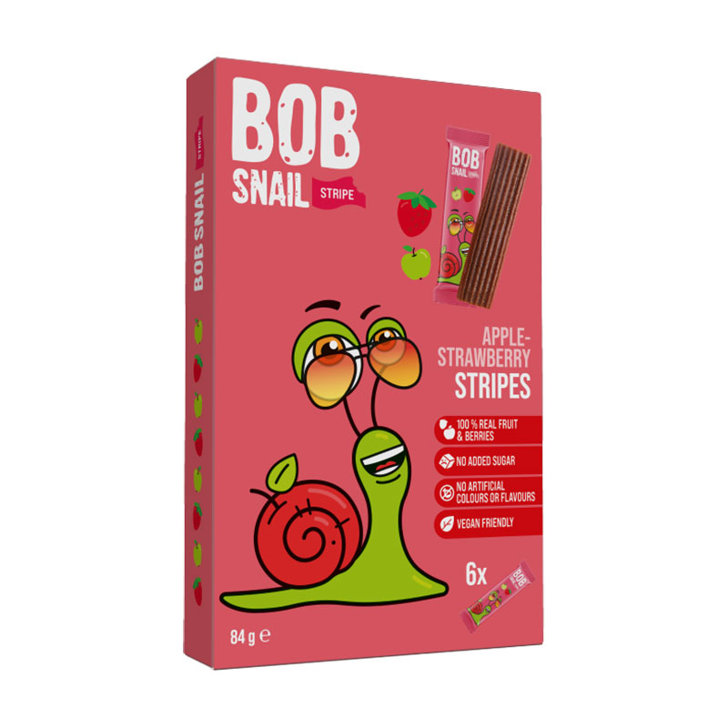 Страйпси Bob Snail Яблуко-полуниця, 6*14 г