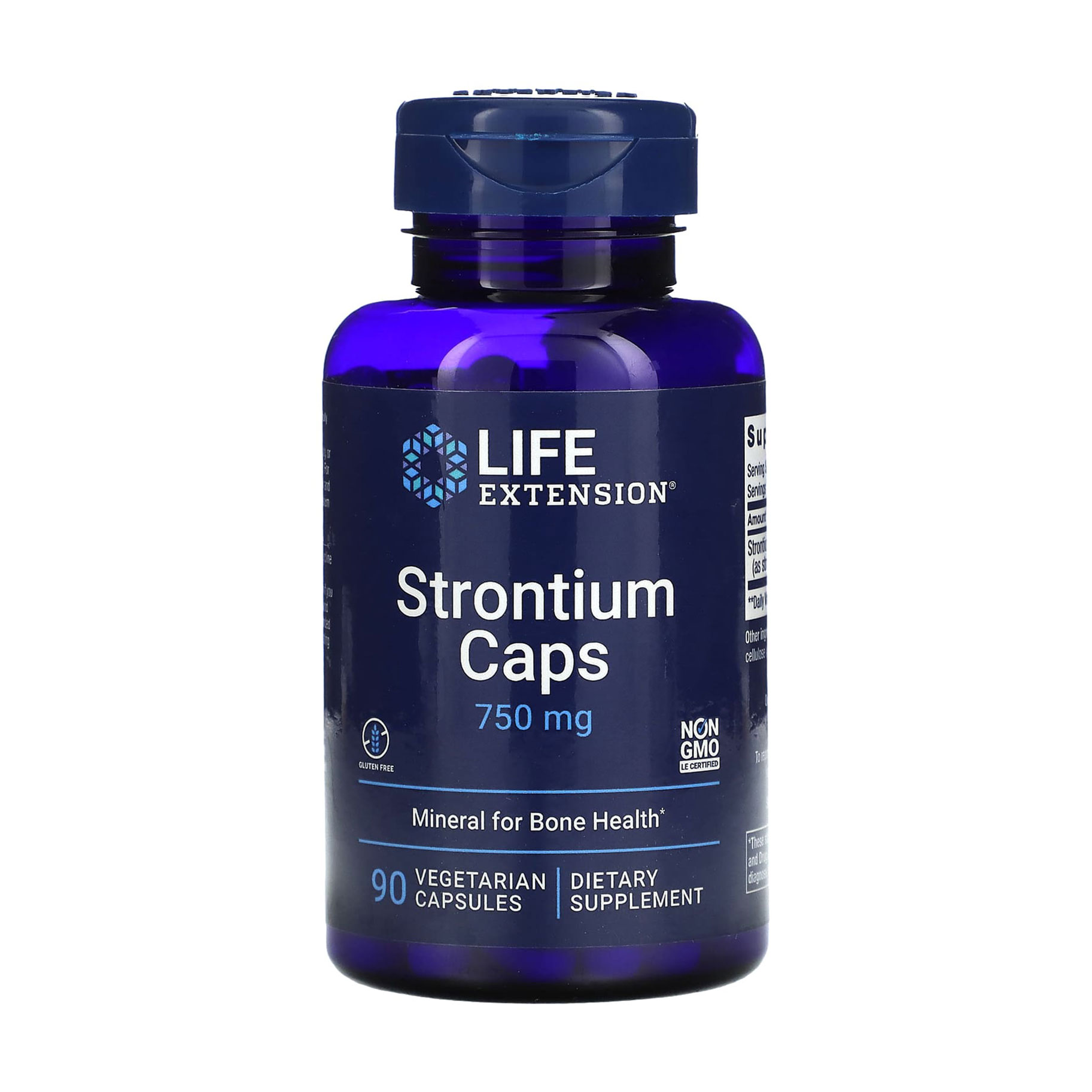Стронцій Life Extension Strontium 750 мг, 90 вегетаріанських капсул