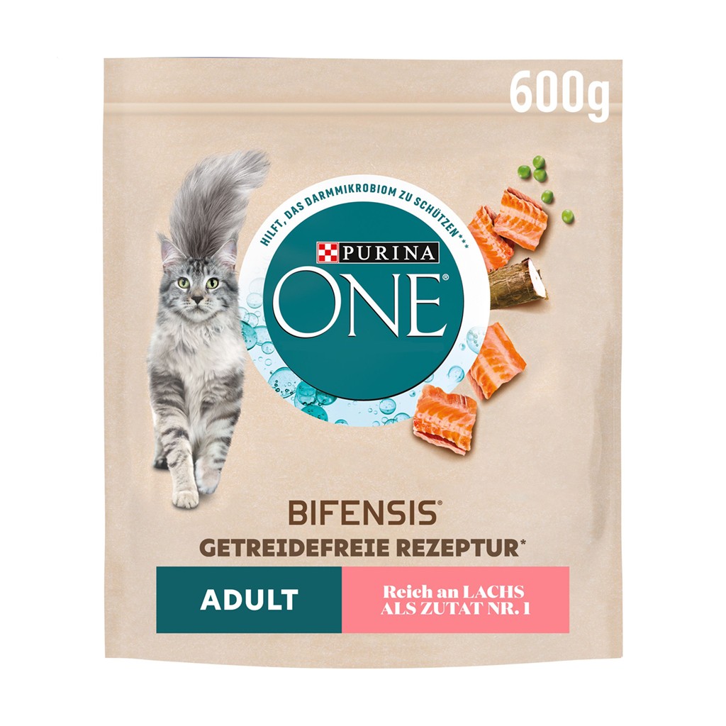 Сухий корм для дорослих котів Purina One Grain Free Bifensis беззерновий, з лососем, 600 г