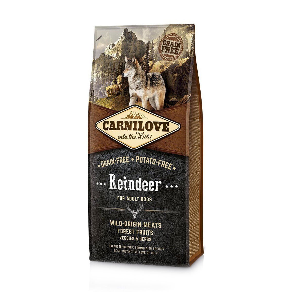 Сухий корм для дорослих собак всіх порід Carnilove Reindeer з олениною та кабаном, 12 кг