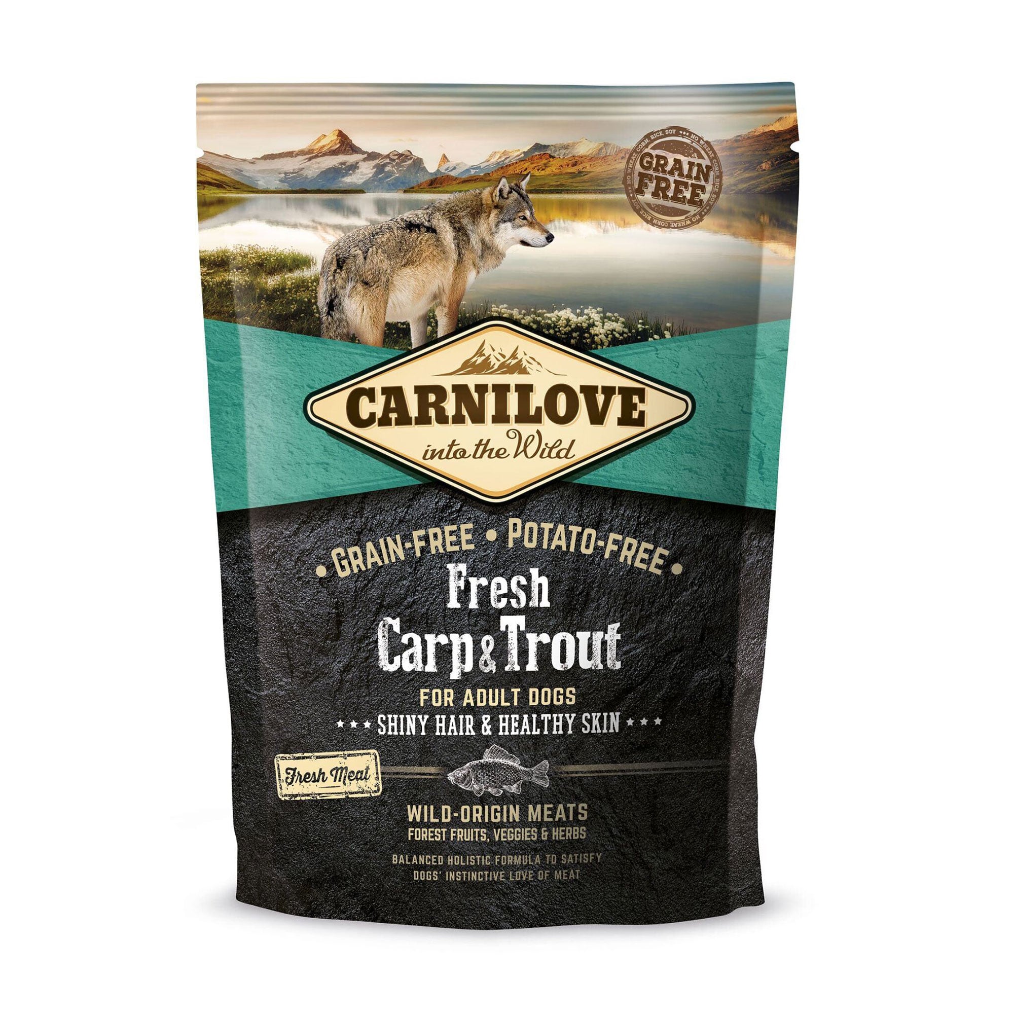 Сухий корм для дорослих собак всіх порід Carnilove Fresh Carp &amp; Trout з коропом та фореллю, 1.5 кг