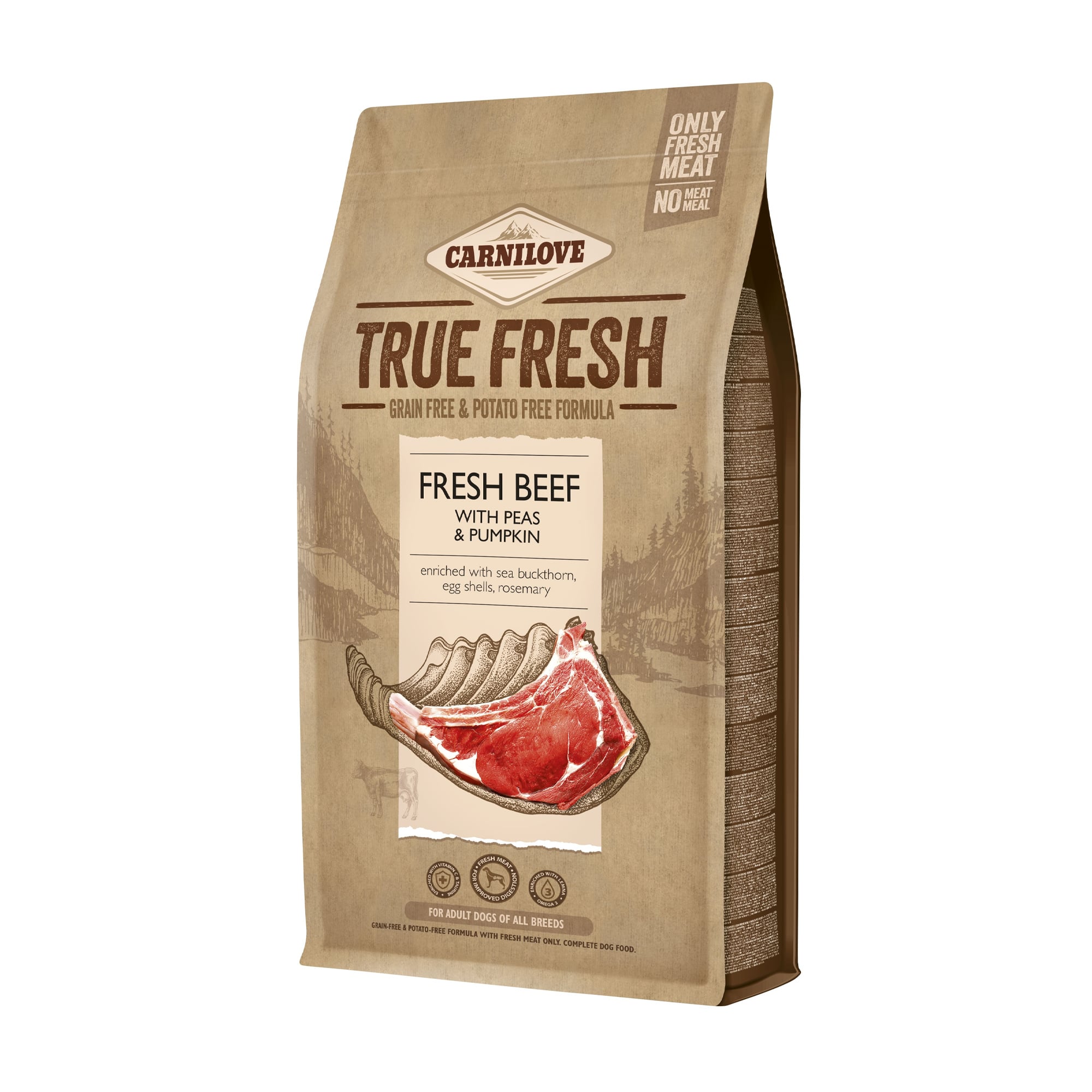 Сухий корм для дорослих собак всіх порід Carnilove True Fresh з яловичиною, 1.4 кг