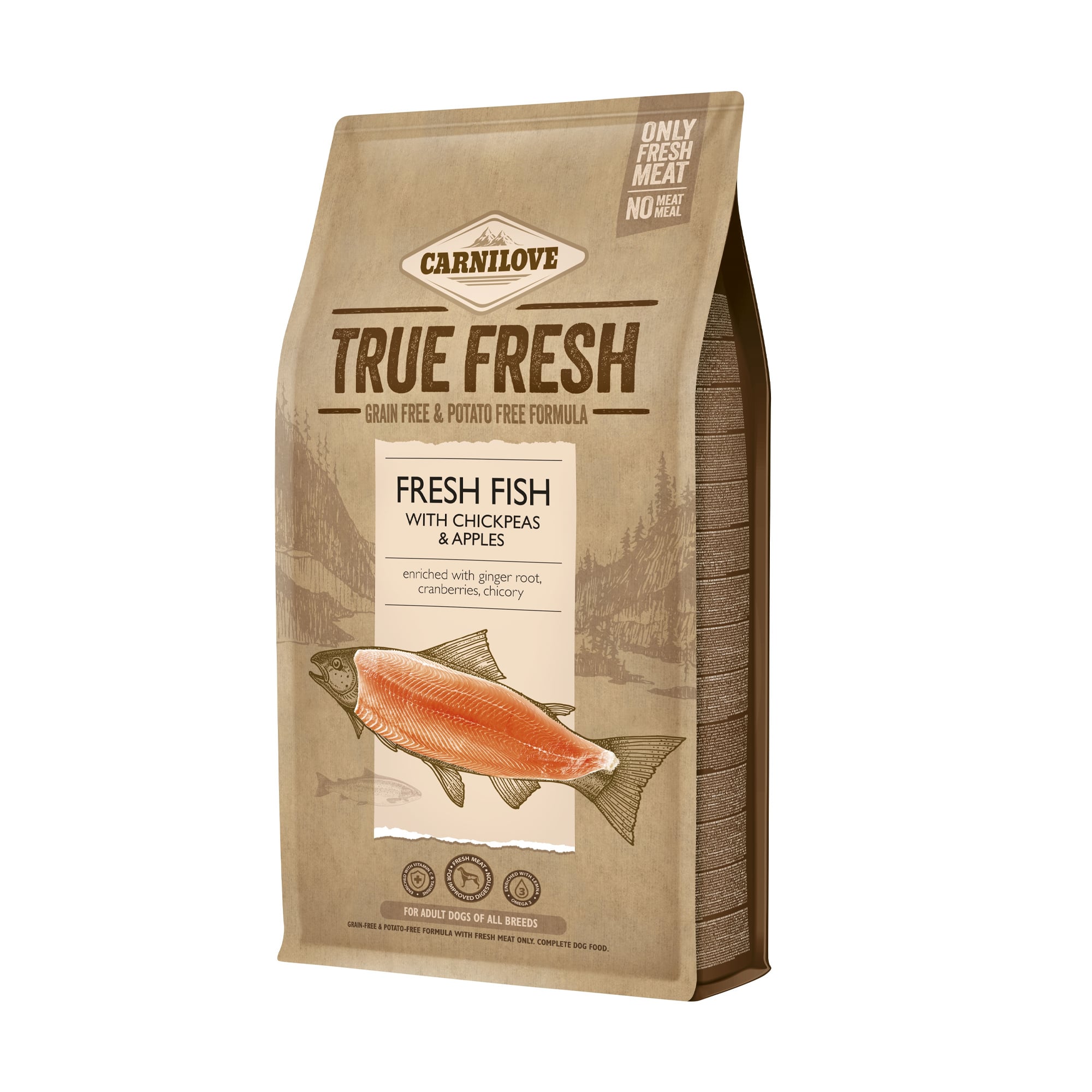 Сухий корм для дорослих собак всіх порід Carnilove True Fresh з рибою, 4 кг
