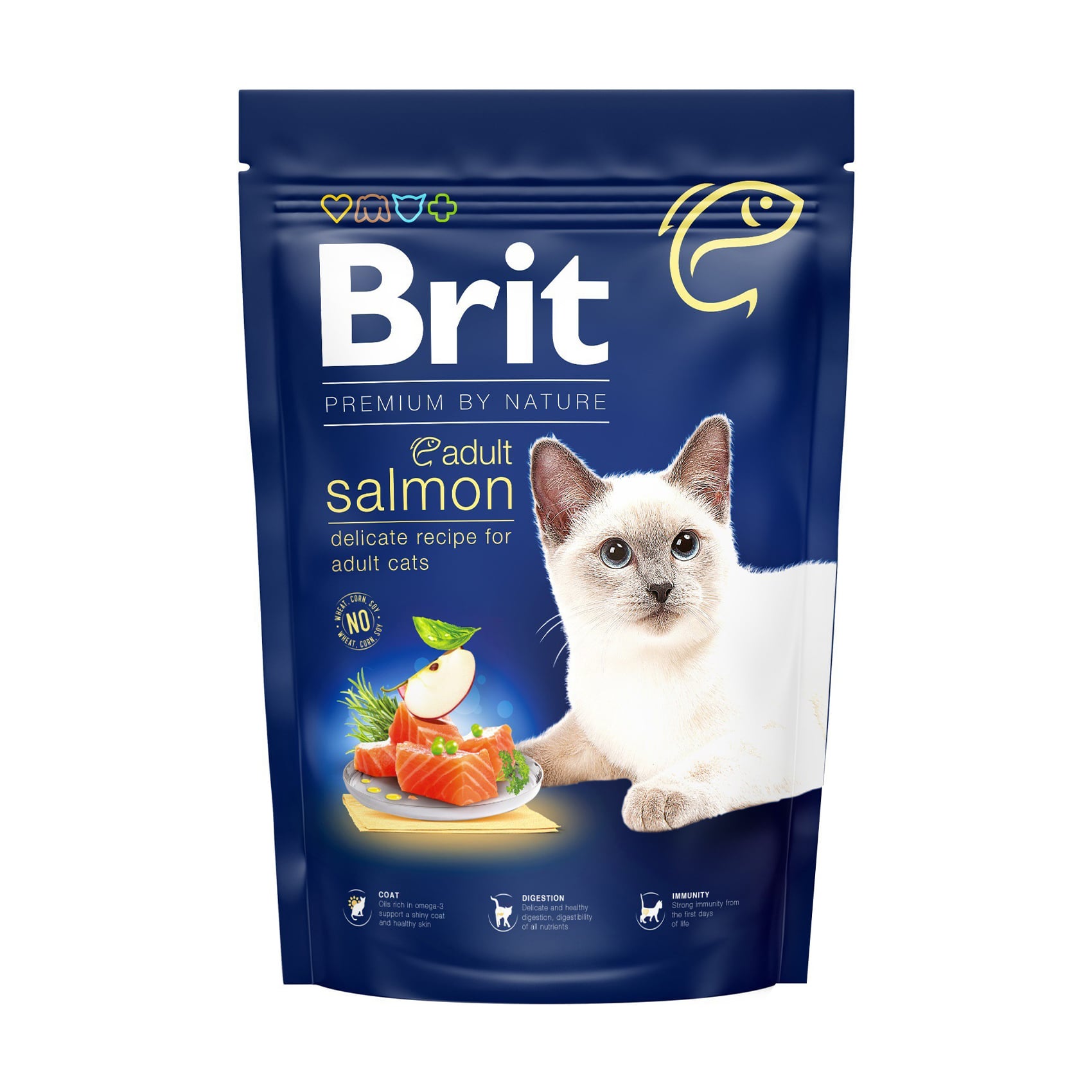 Сухий корм для кішок Brit Premium by Nature Cat Adult з лососем, 1.5 кг