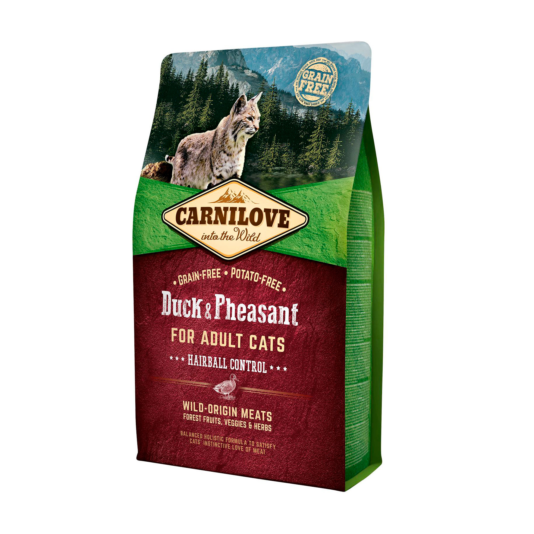 Сухий корм для кішок Carnilove Cat Hairball Control для виведення шерсті, з качкою та фазаном, 2 кг