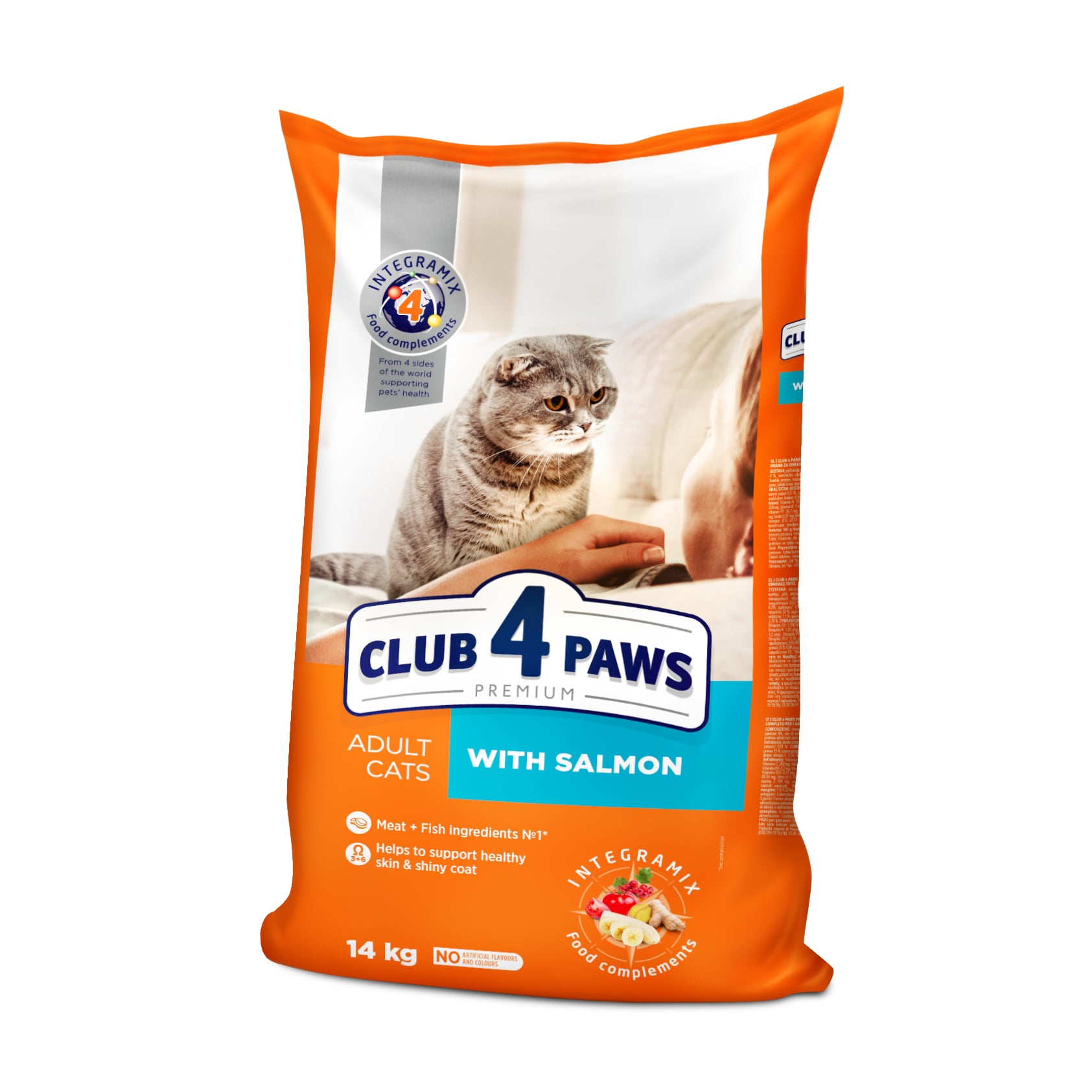 Сухий корм для кішок Club 4 Paws Premium з лососем, 14 кг