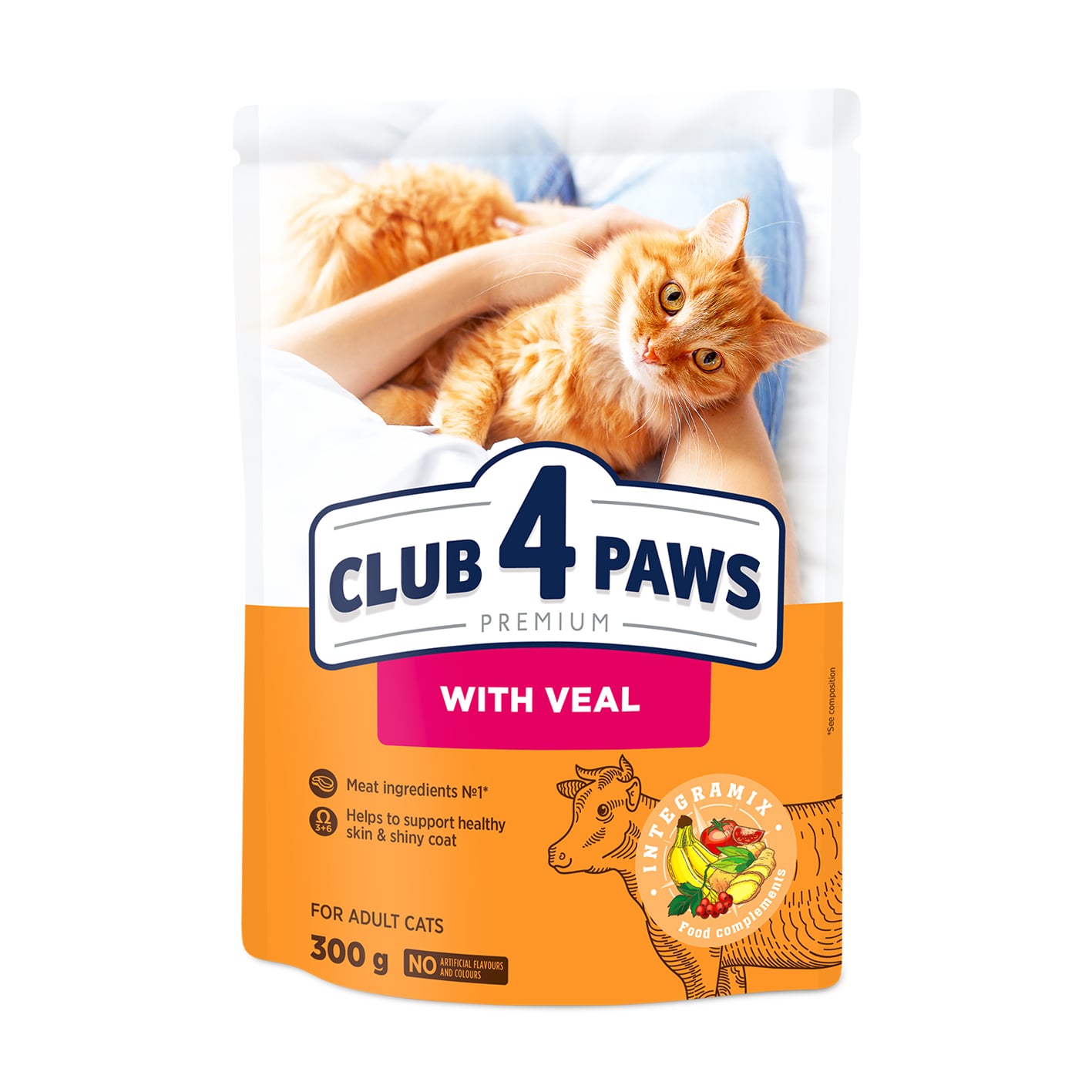 Сухий корм для кішок Club 4 Paws Premium з телятиною, 300 г
