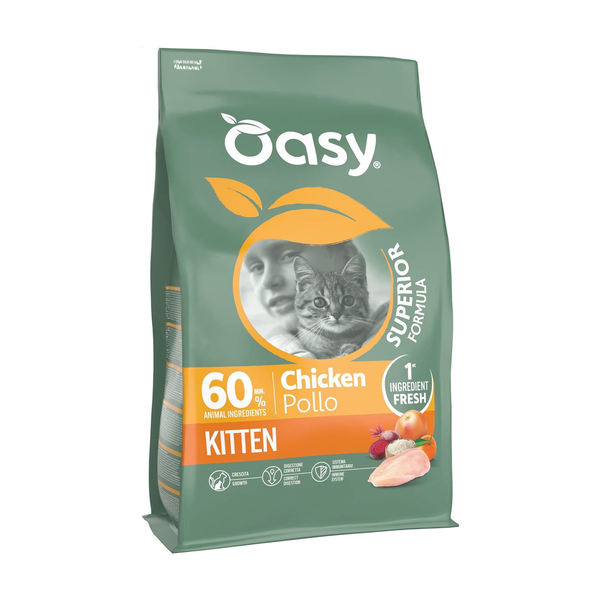 Сухий корм для кошенят Oasy Superior Formula з куркою, 1.5 кг