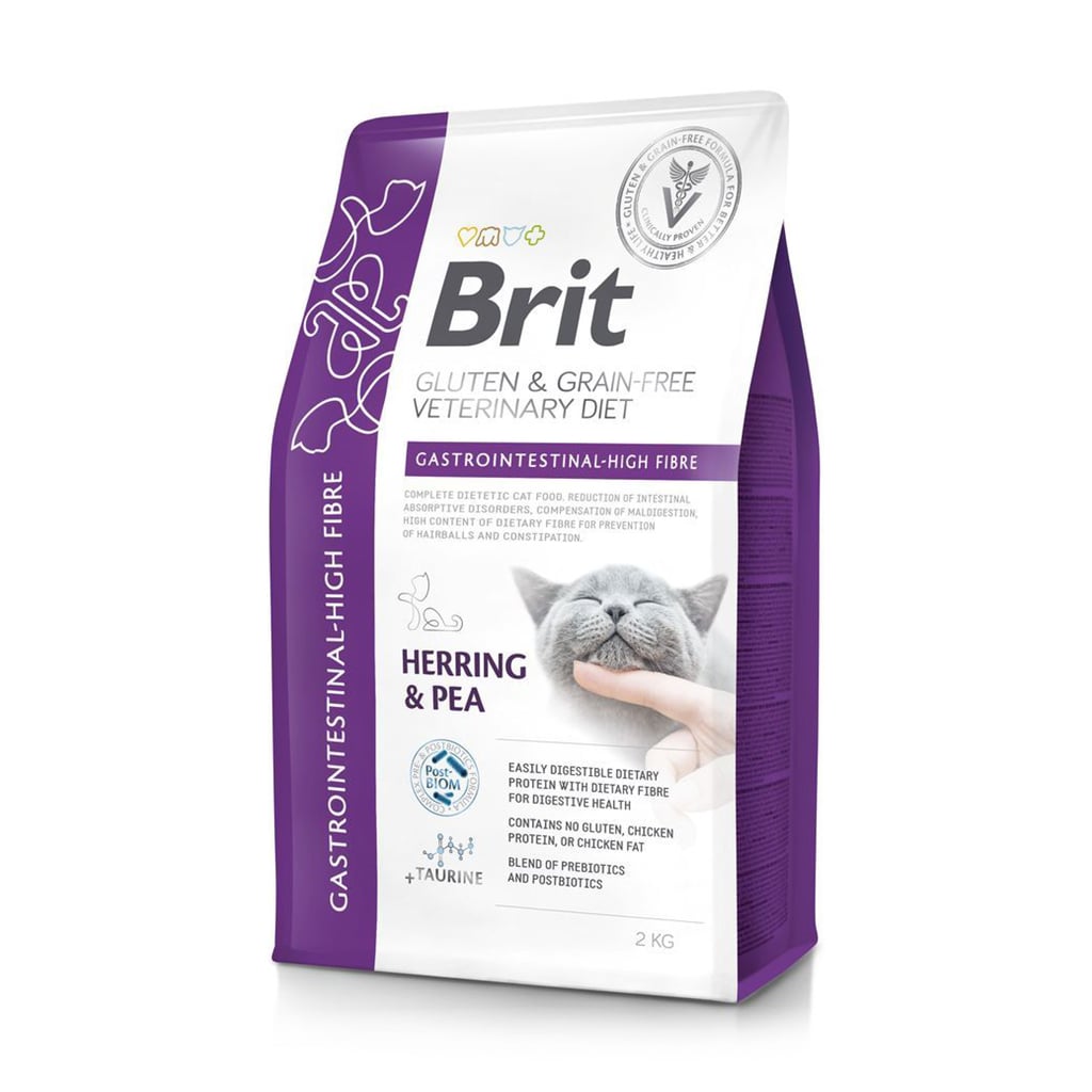 Сухий корм для котів Brit Veterinary Diet Cat Gastrointestinal High Fibre з підвищеним вмістом клітковини, з оселедцем та горохом, 2 кг