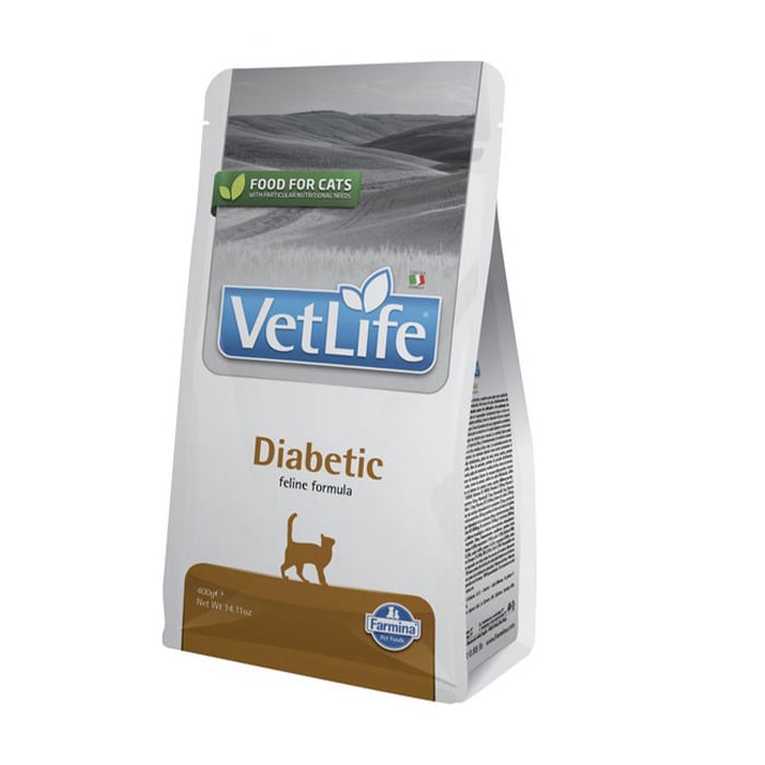 Сухий корм для котів Farmina Vet Life Diabetic для контролю рівня глюкози в крові при цукровому діабеті, 400 г